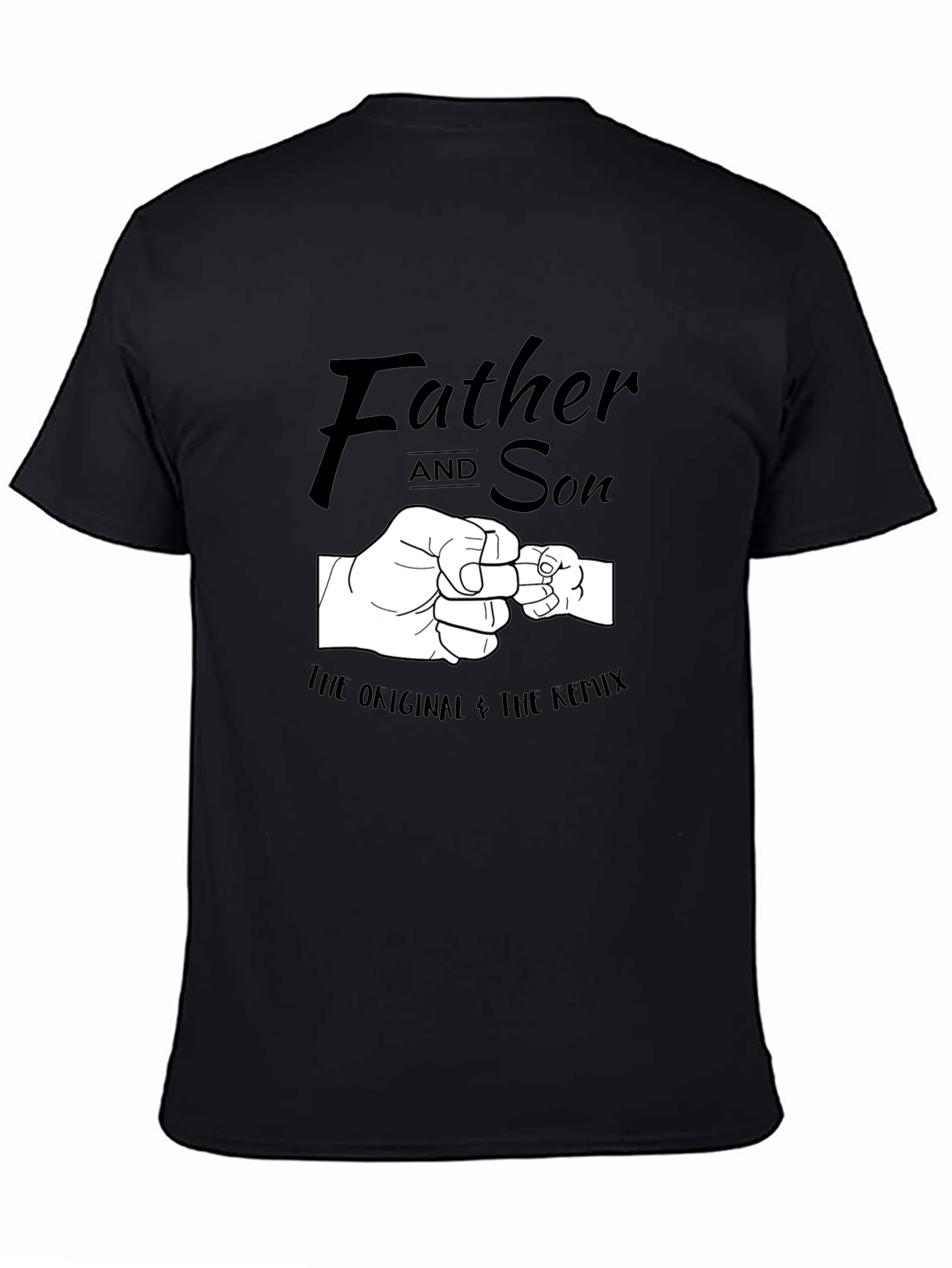 Black Father and Son Matching Fist Bump T-Shirt view 4