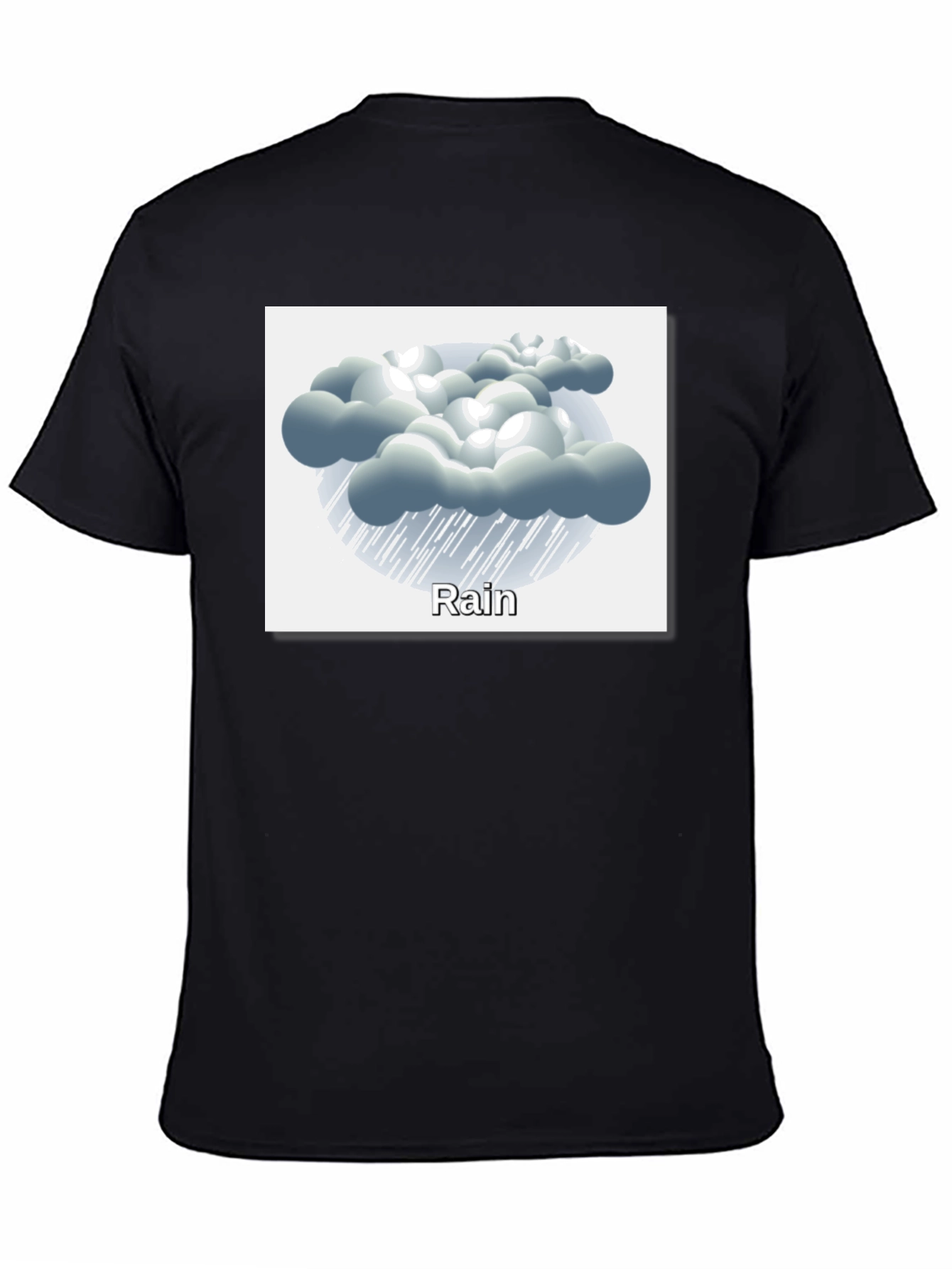Black Rain Cloud Graphic Tee - Weather Theme Shirt view 4