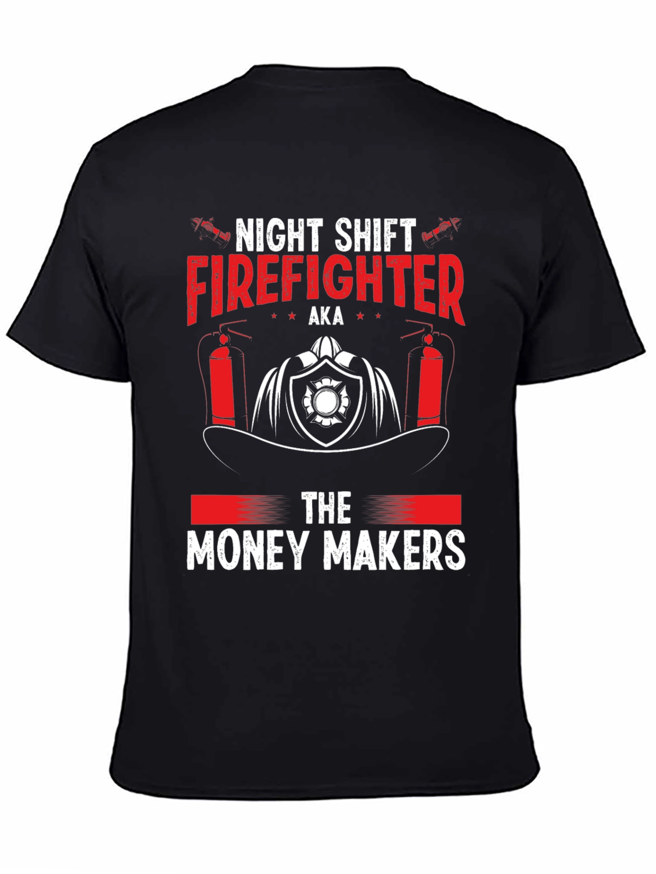 Black Night Shift Firefighter Tee - Money Makers view 4