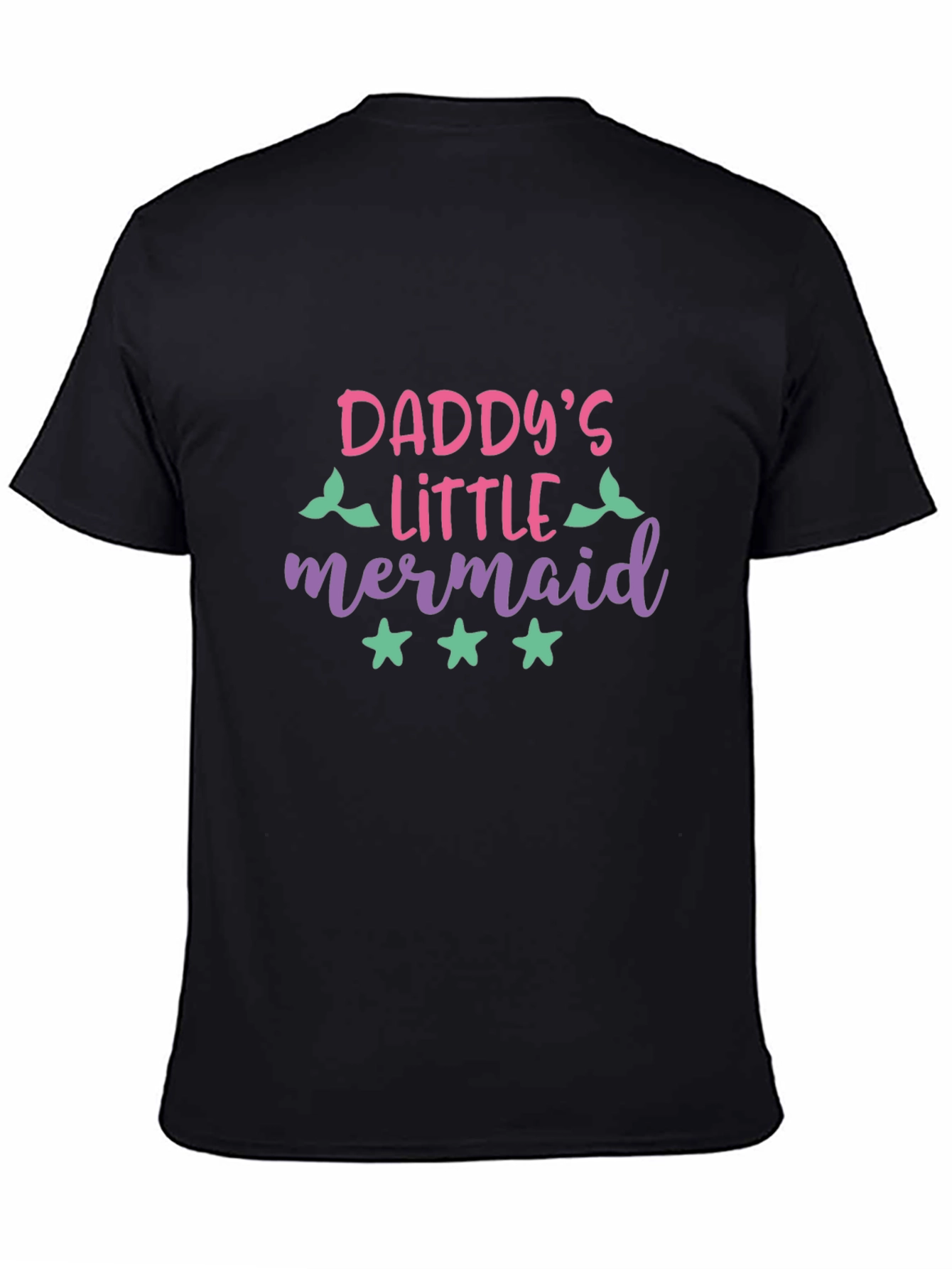 Black Daddy's Little Mermaid Graphic T-Shirt view 4
