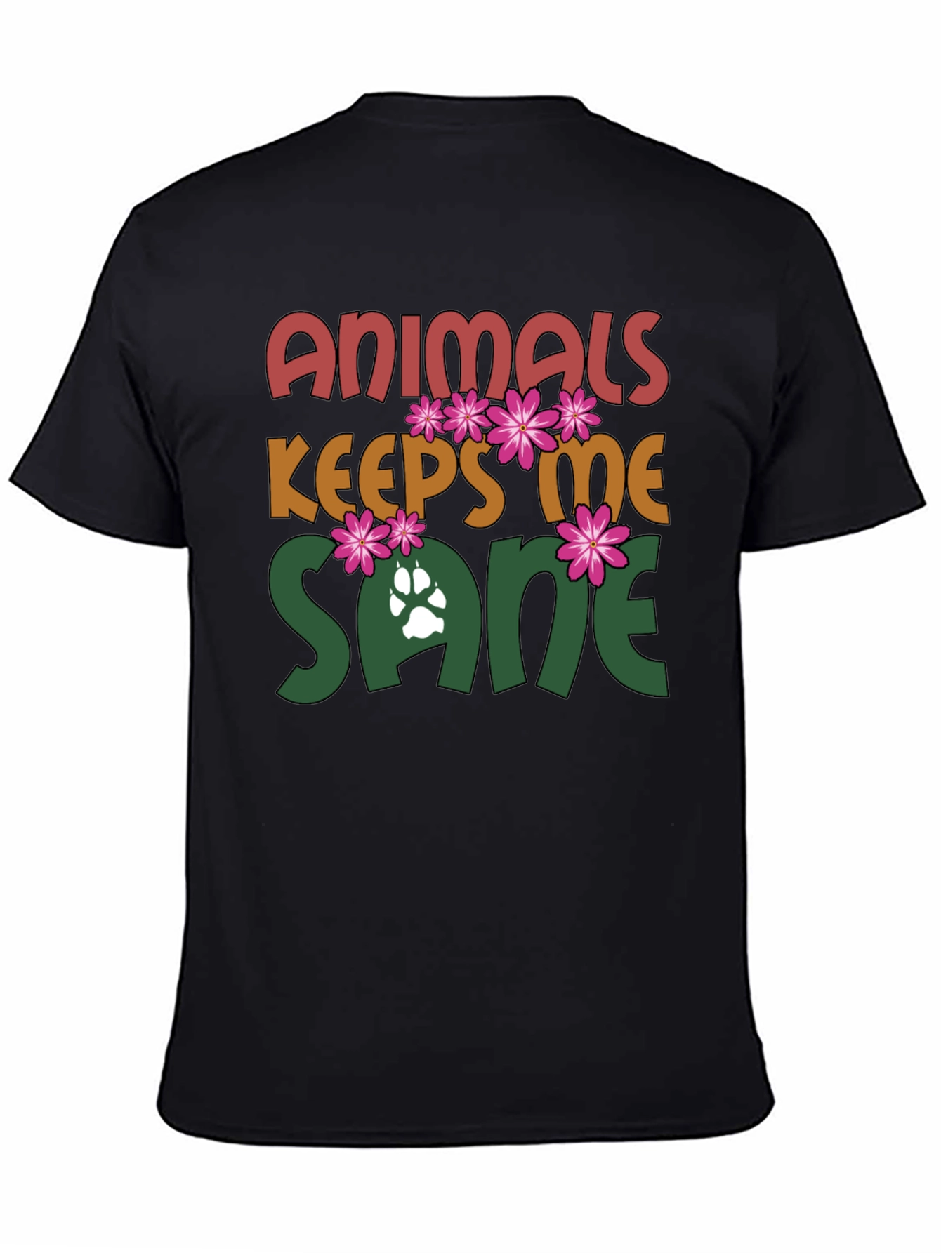 Black Animals Keep Me Sane Graphic Tee view 4