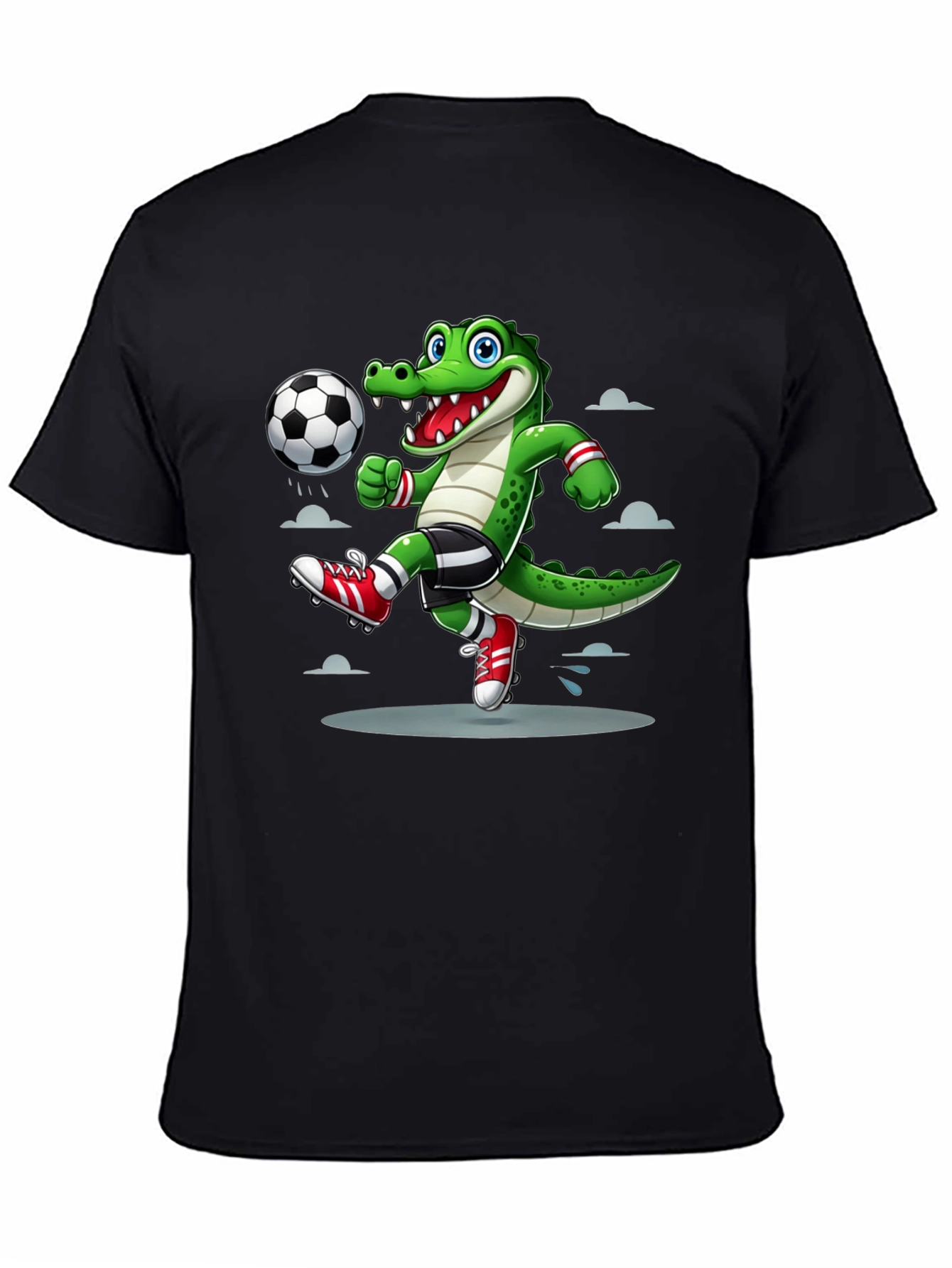 Black Alligator Soccer T-Shirt - Cool Sports Graphic Tee view 4