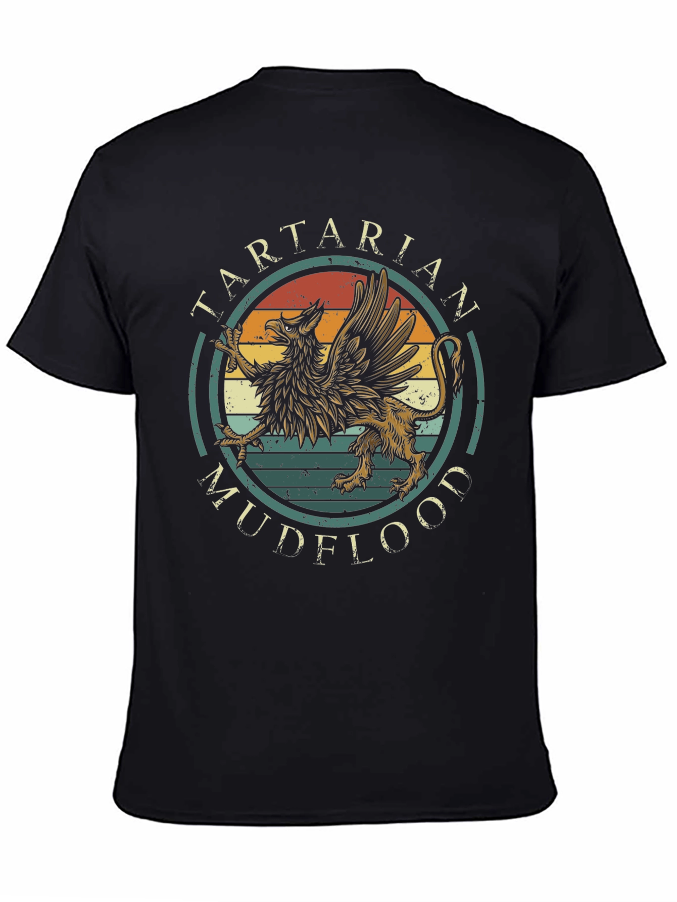 Black Tartarian Mudflood Griffin Graphic Tee - Vintage Style view 4