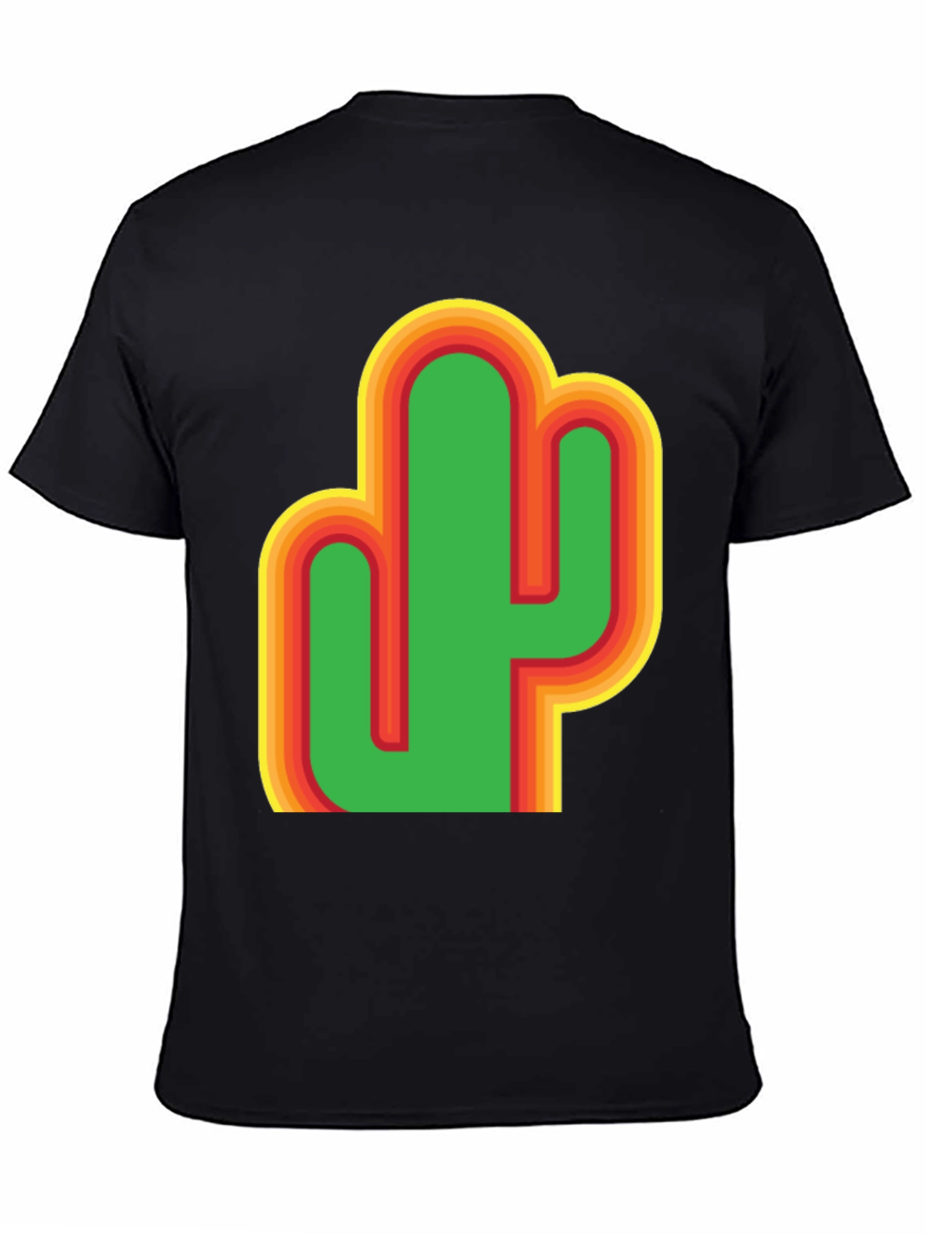 Black Retro Cactus Graphic T-Shirt view 4