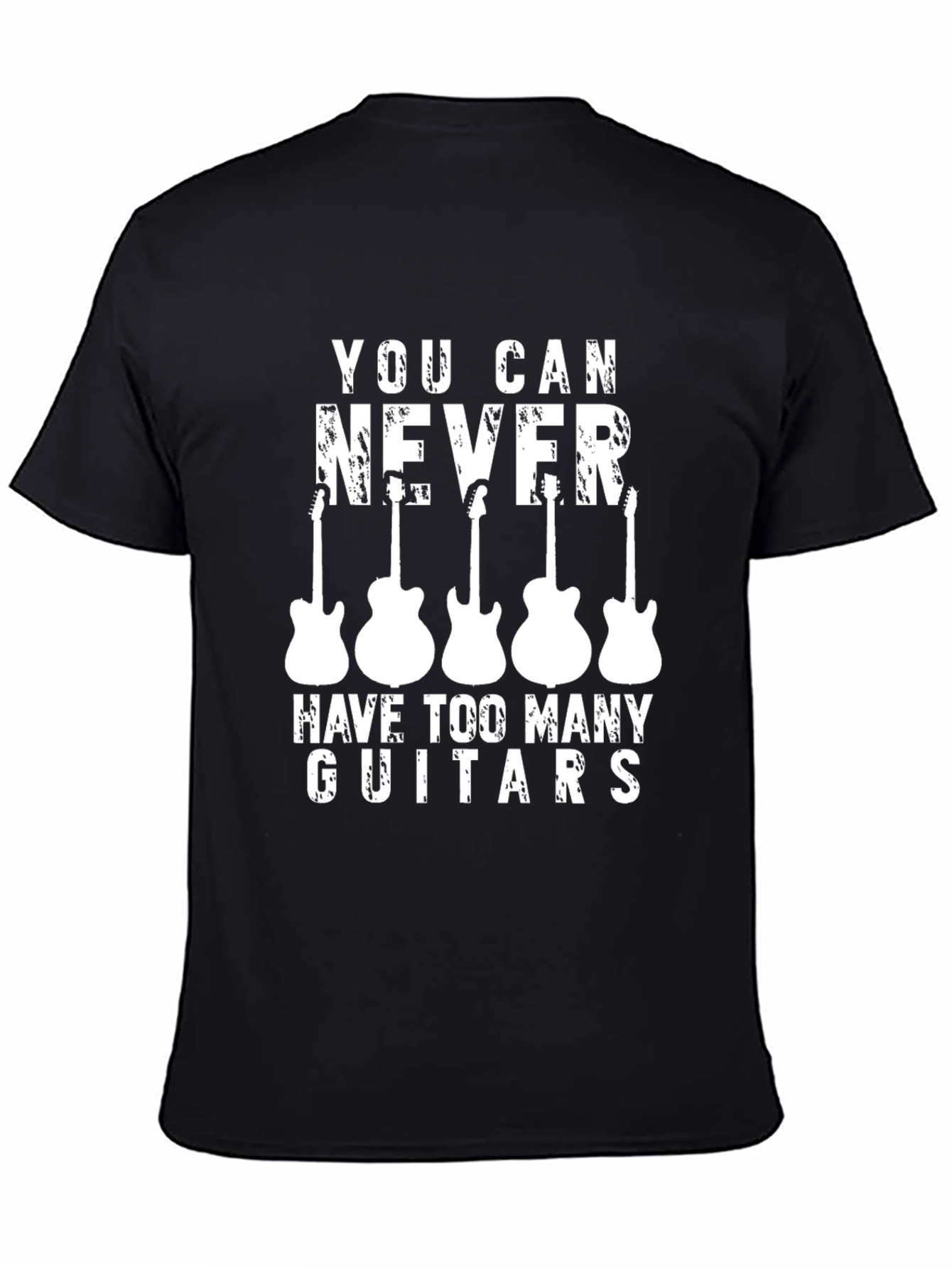 Black You Can Never Have Too Many Guitars T-Shirt view 4