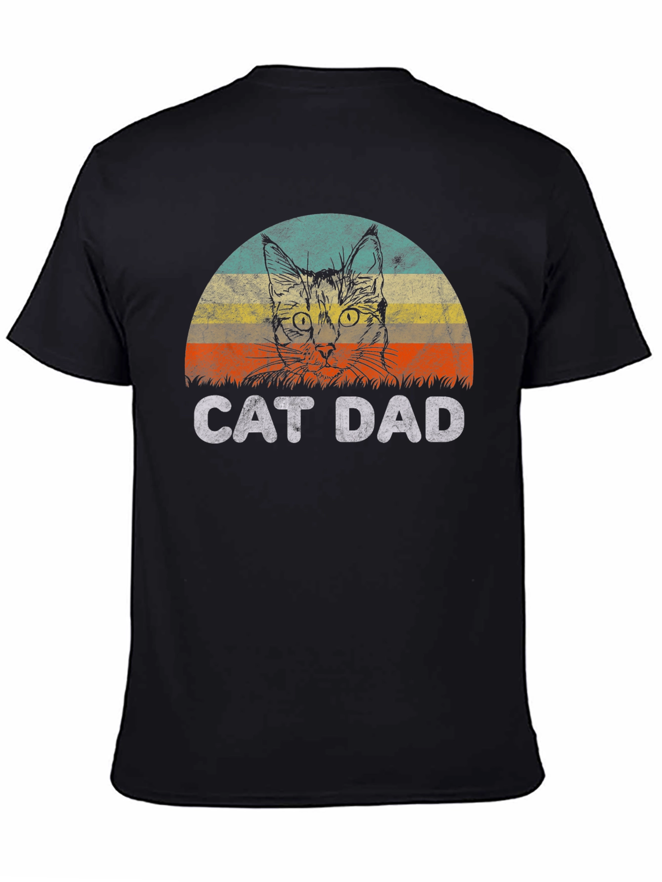 Black Cat Dad Graphic T-Shirt - Vintage Style view 4