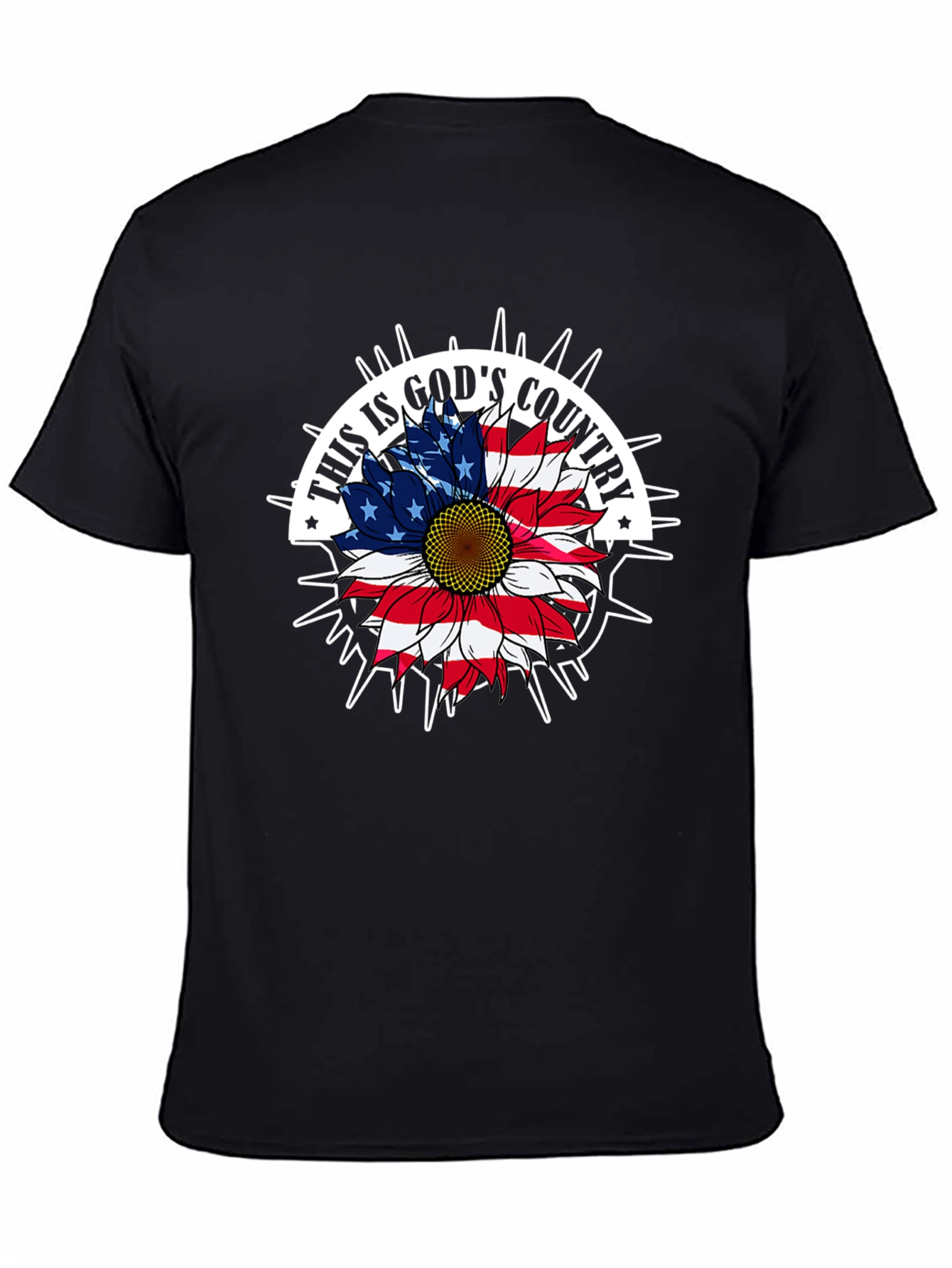 Black This is God's Country Patriotic T-Shirt view 4