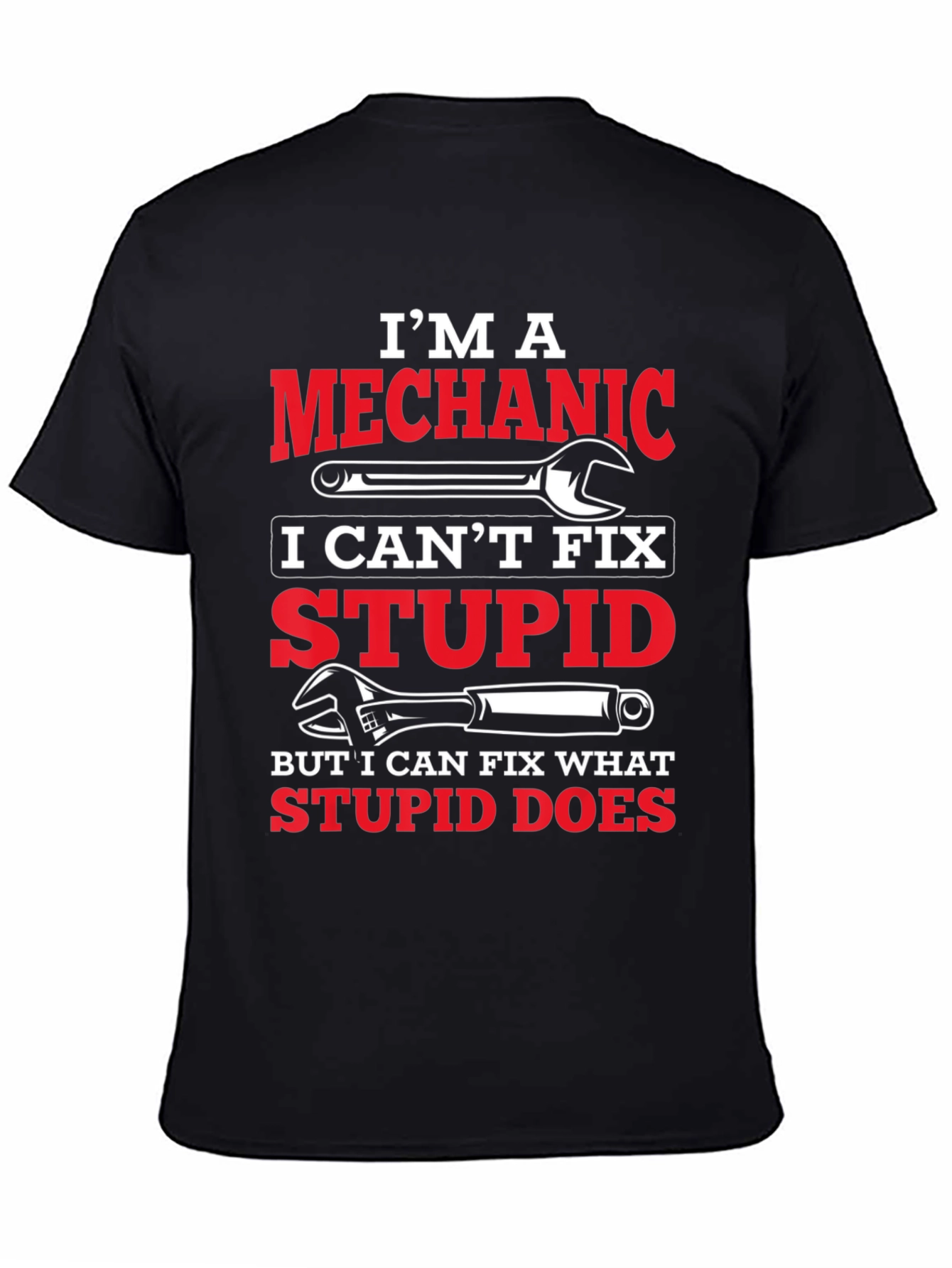 Black I'm A Mechanic Graphic T-Shirt view 4