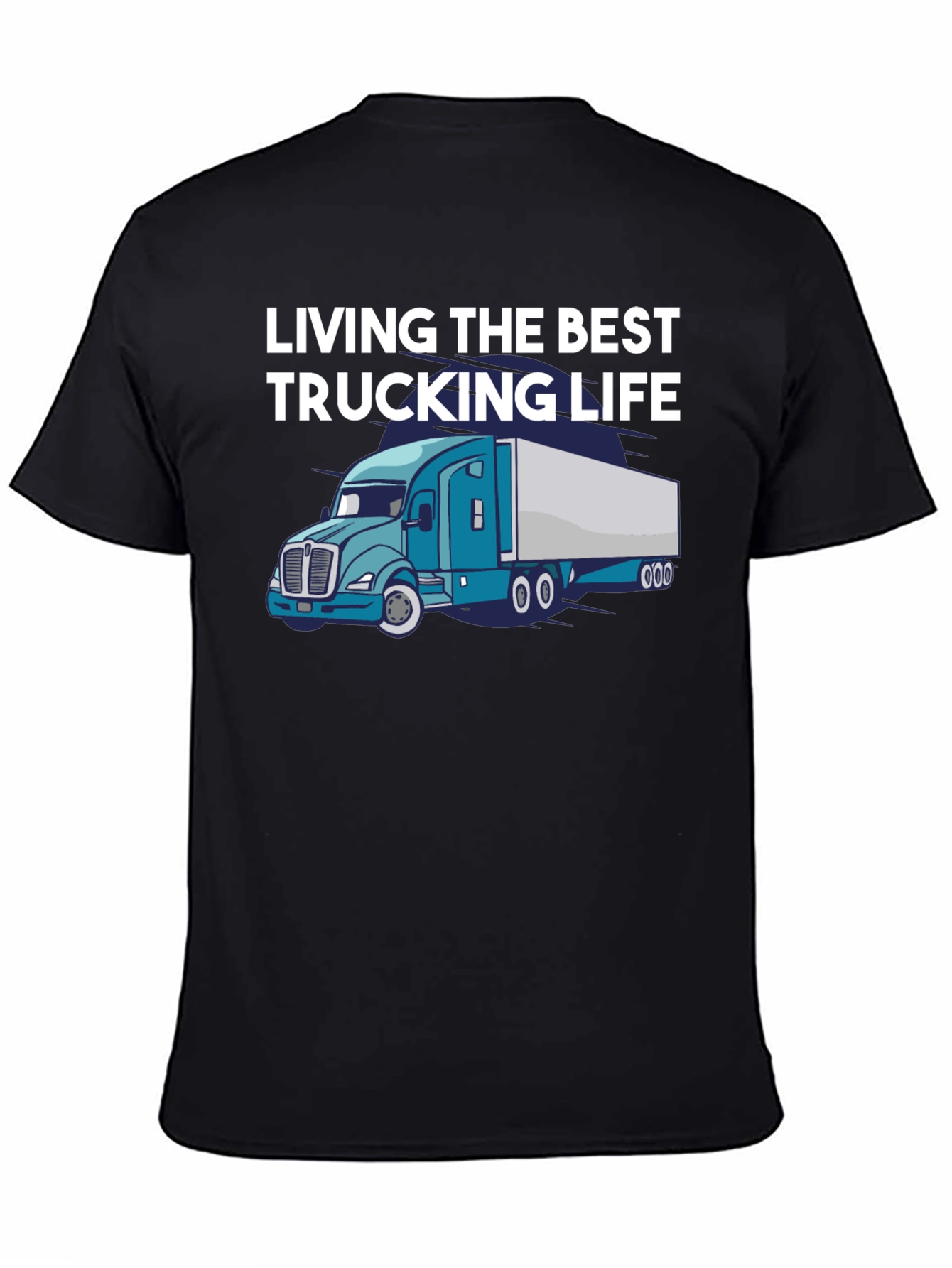Black Living the Best Trucking Life Tee view 4
