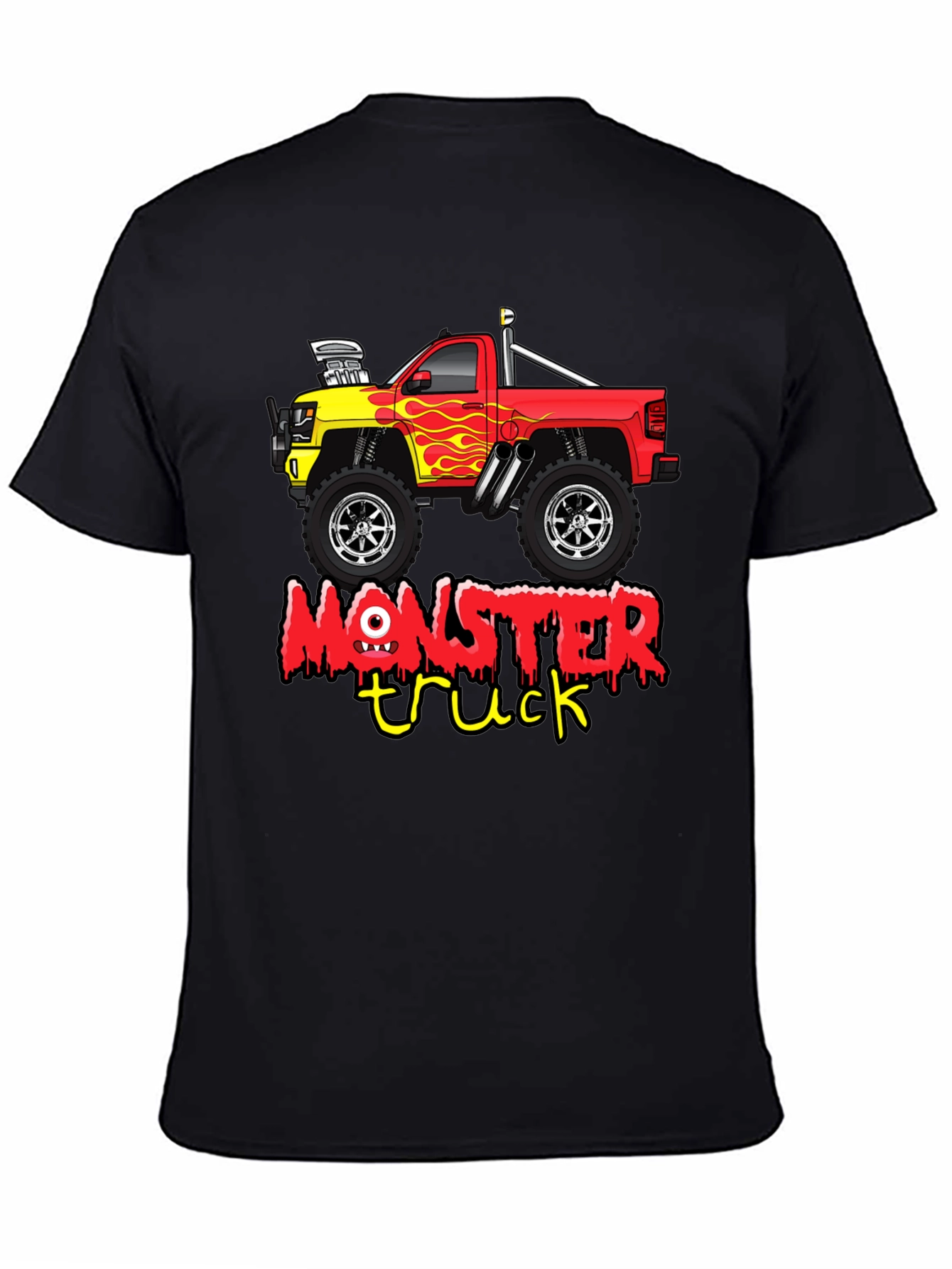 Black Monster Truck Graphic T-Shirt view 4