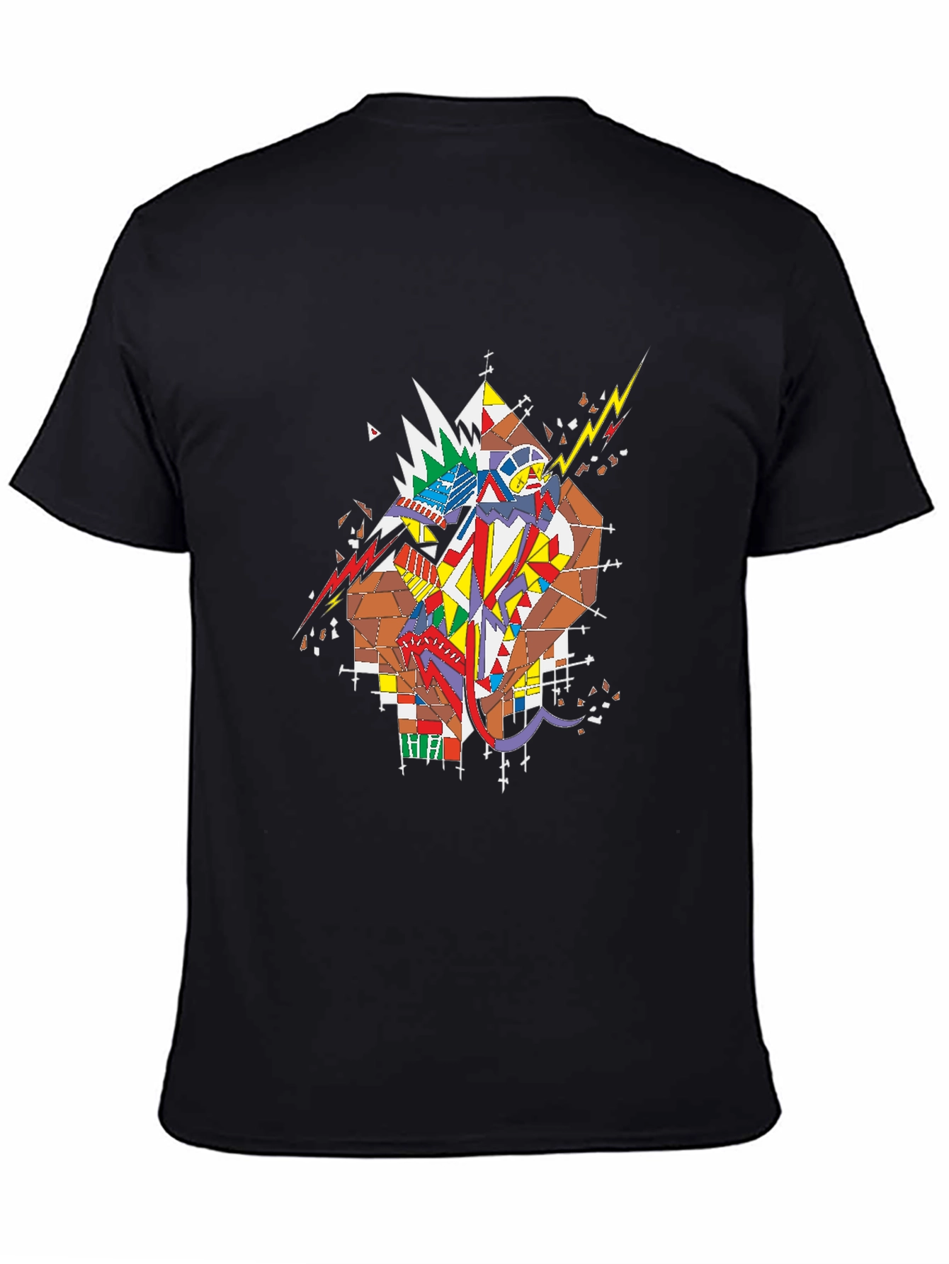Black Abstract Graphic Print Black T-Shirt view 4