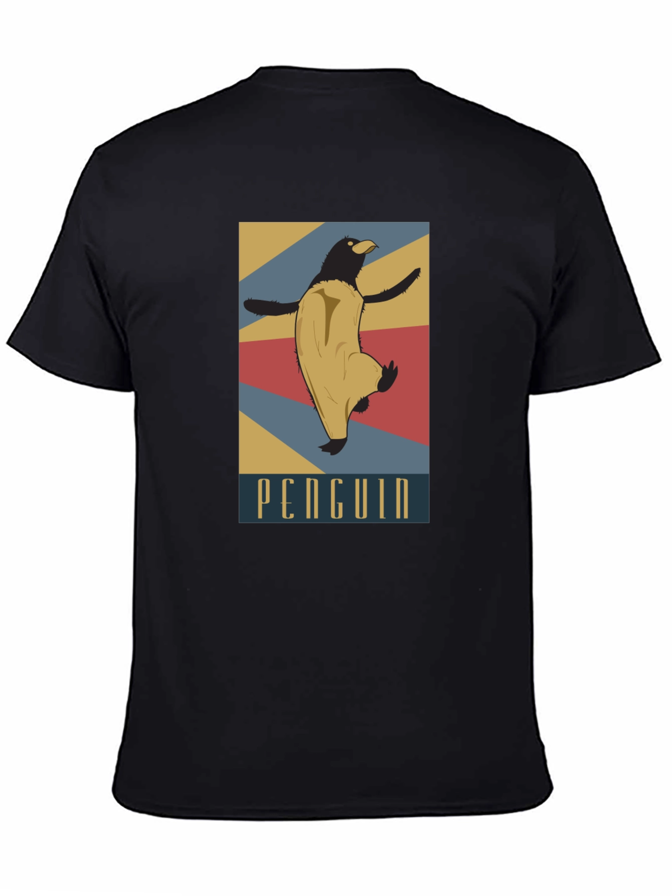 Black Retro Penguin Graphic Tee view 4