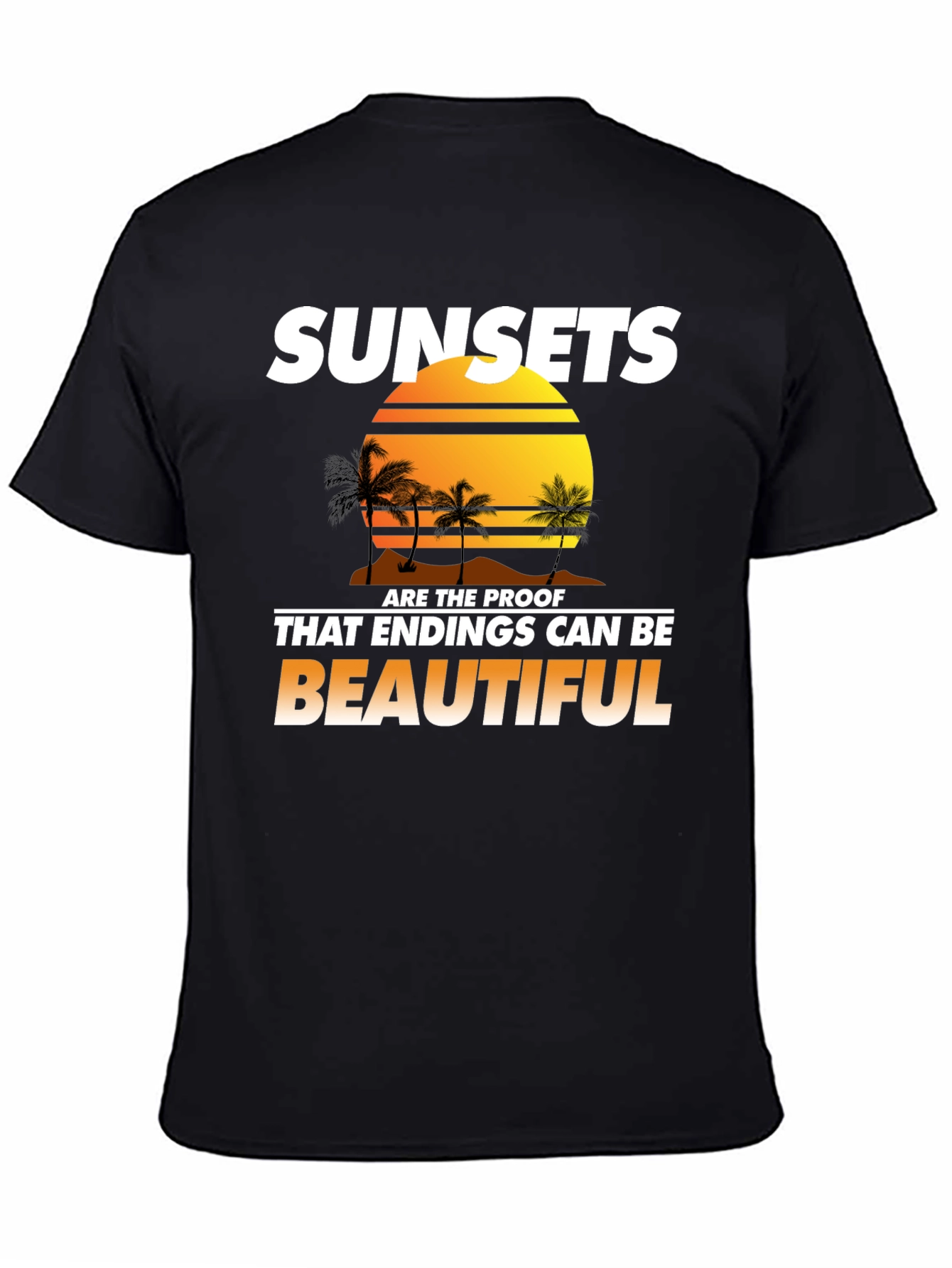Black Sunset Paradise Graphic T-Shirt view 4