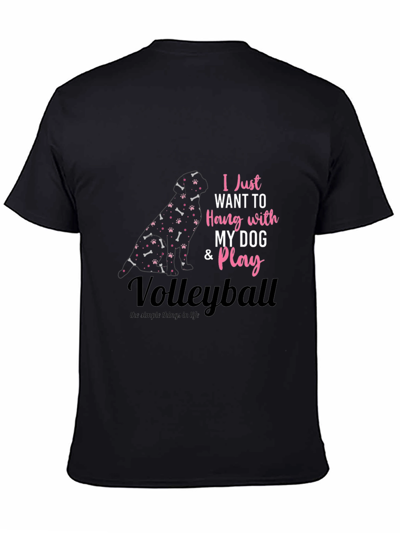 Black Dog Lover Volleyball T-Shirt - Black view 4