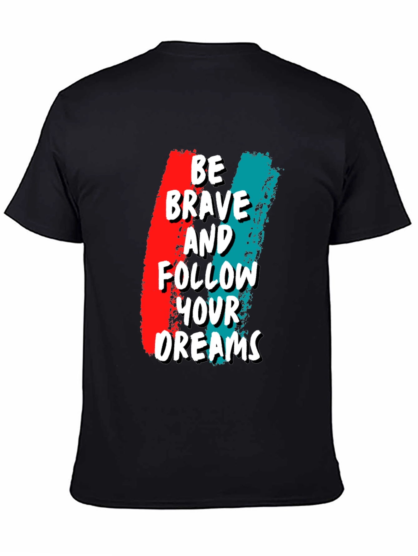 Black Be Brave Graphic Tee - Motivational T-Shirt view 4