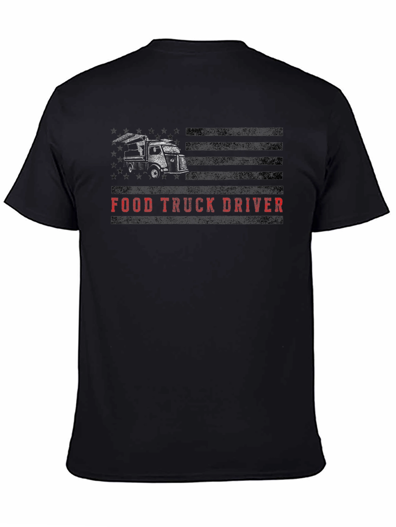 Black Food Truck Driver T-Shirt - Black view 4