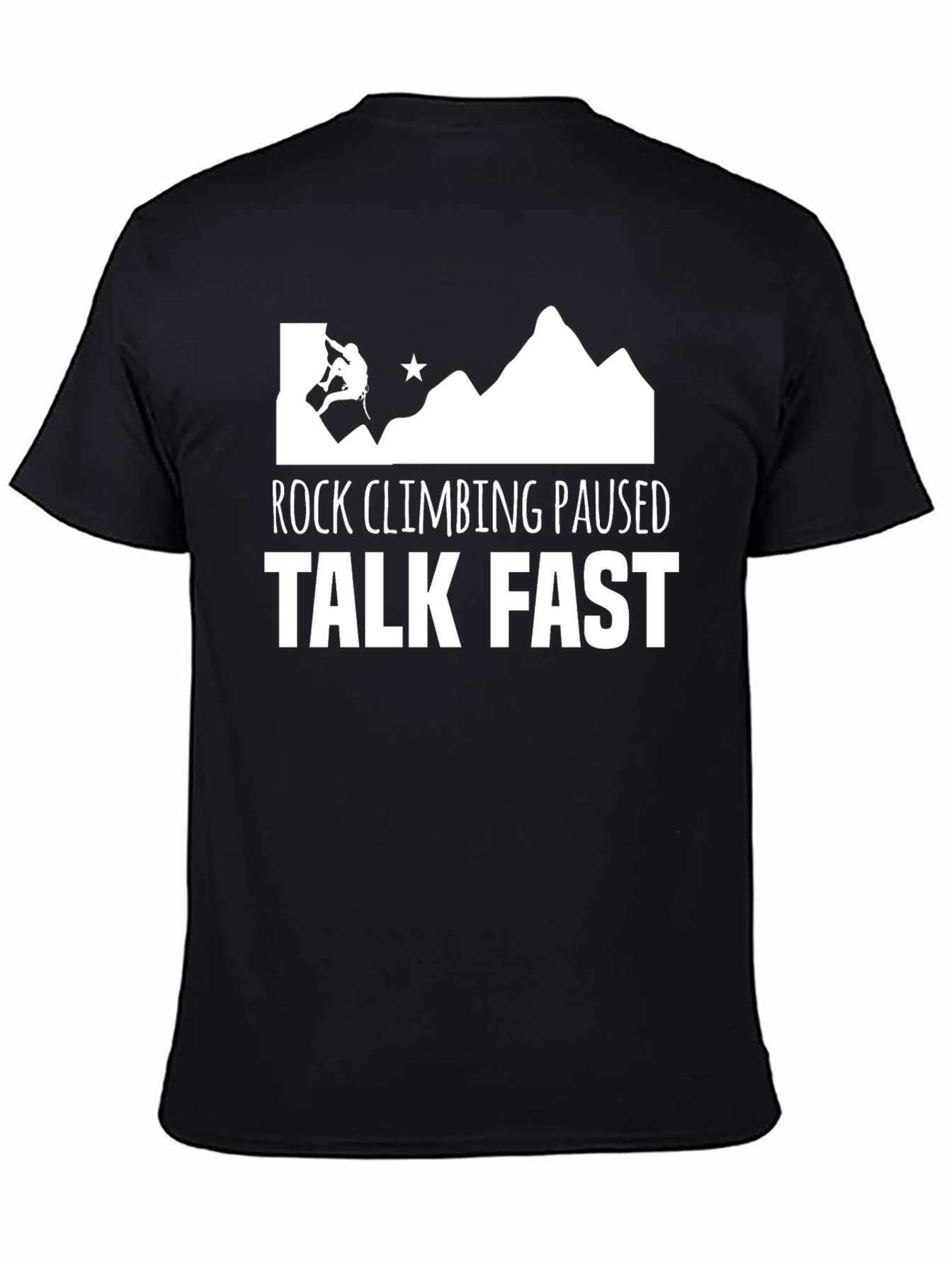 Black Rock Climbing Paused Talk Fast Black Graphic Tee view 4