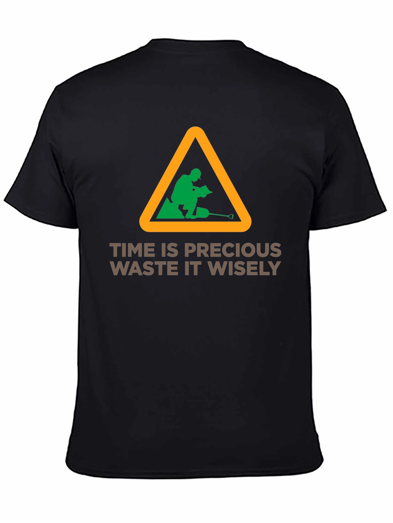 Black Time Is Precious Graphic Tee - Waste It Wisely T-Shirt view 4