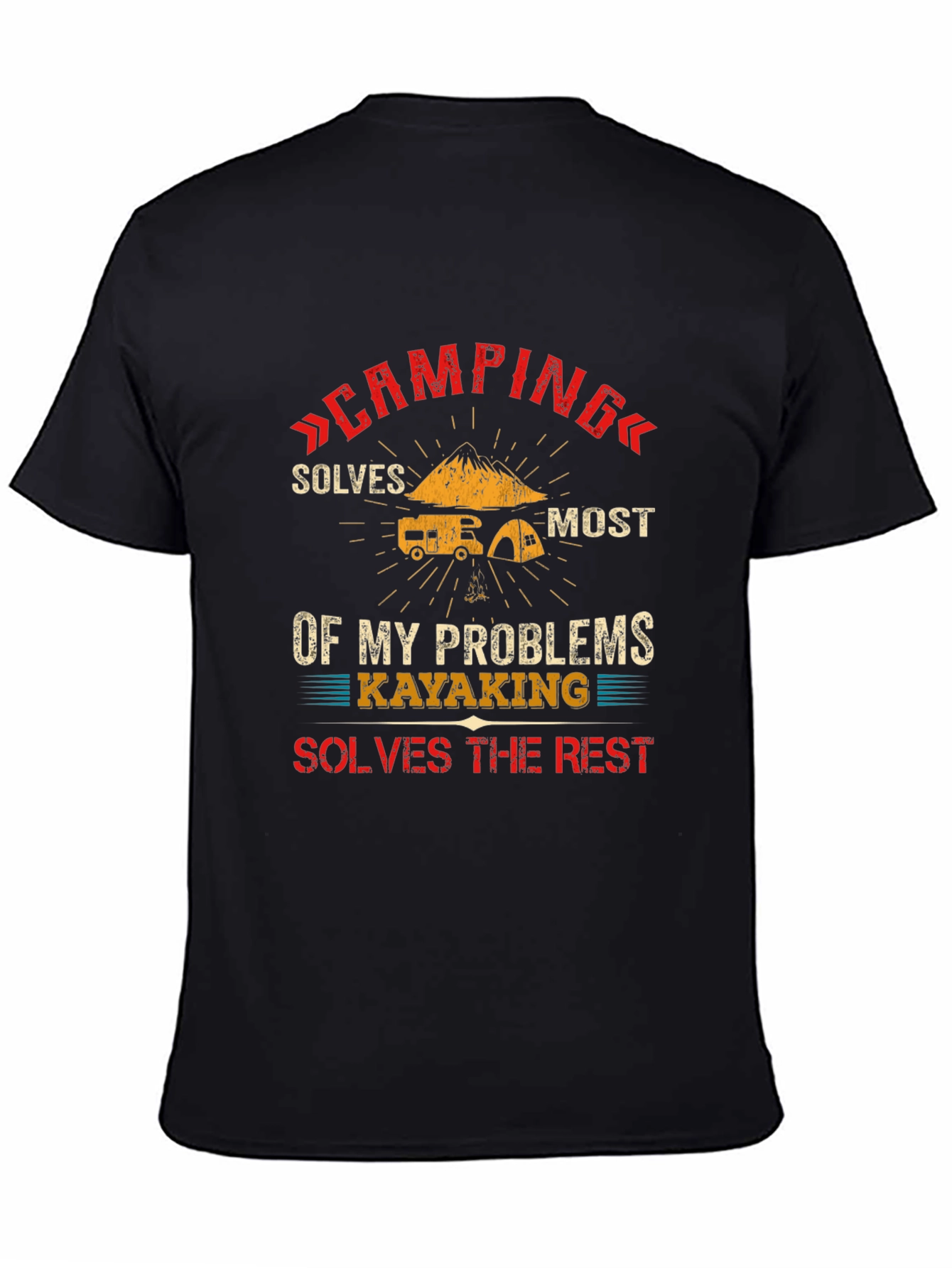 Black Camping and Kayaking T-Shirt view 4