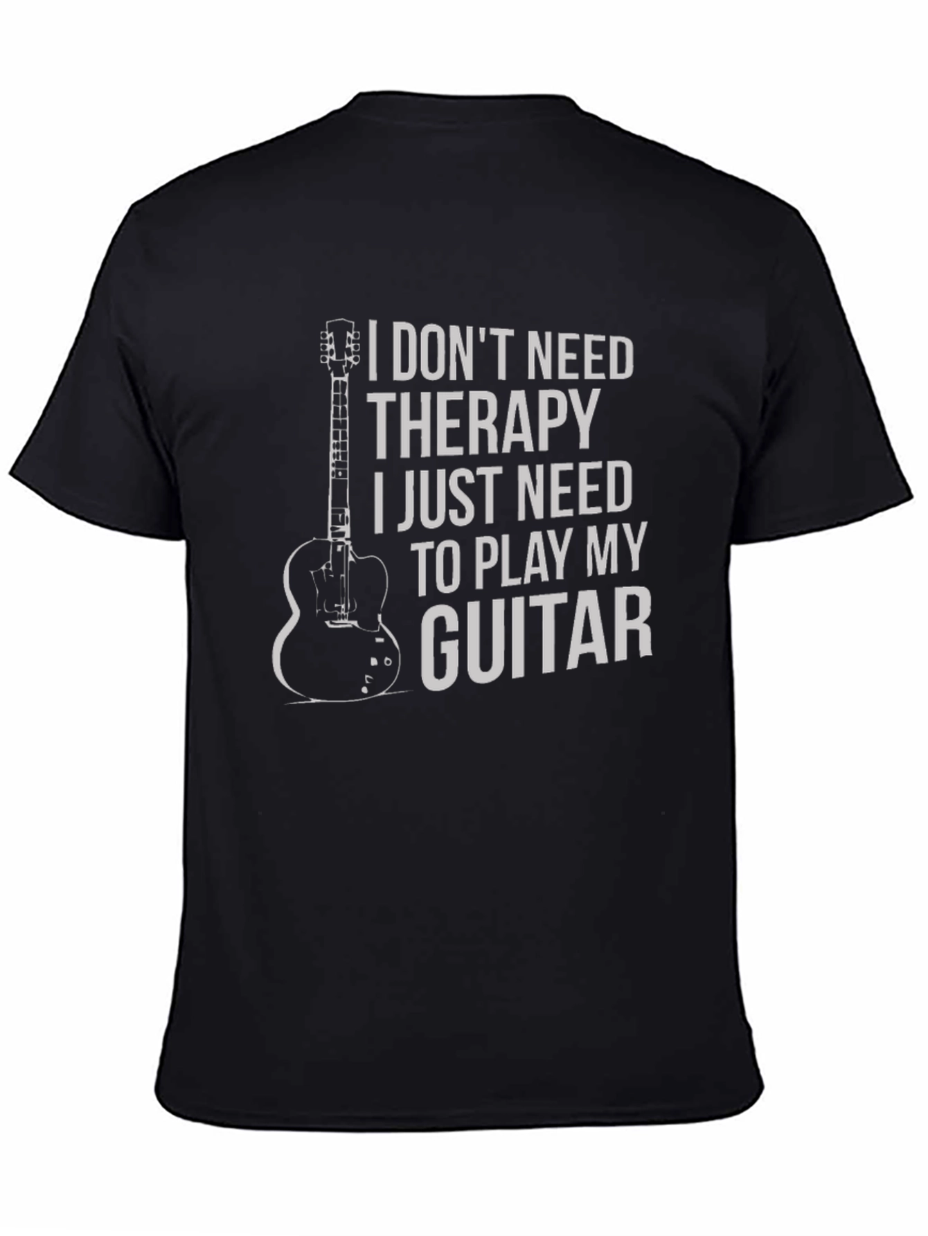 Black Guitar Therapy Graphic Tee - Musician's Essential view 4