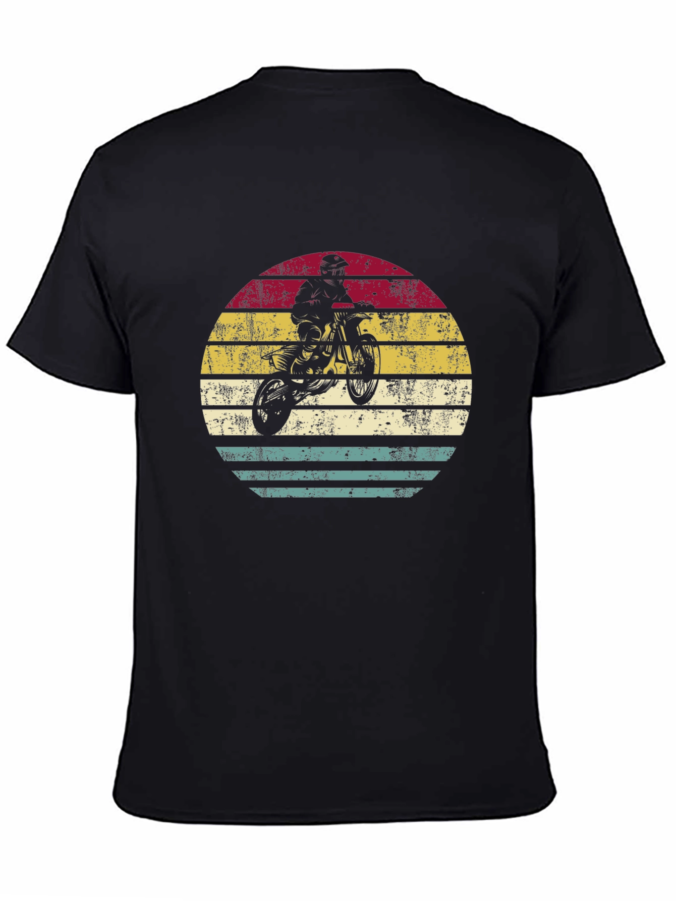 Black Retro Motocross T-Shirt - Vintage Style Bike Graphic Tee view 4