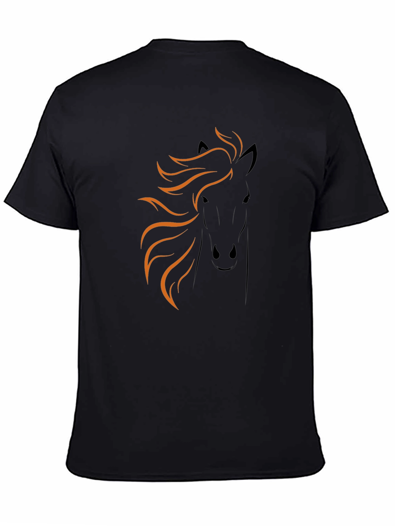 Black Horse Graphic Tee - Black Cotton Blend view 4
