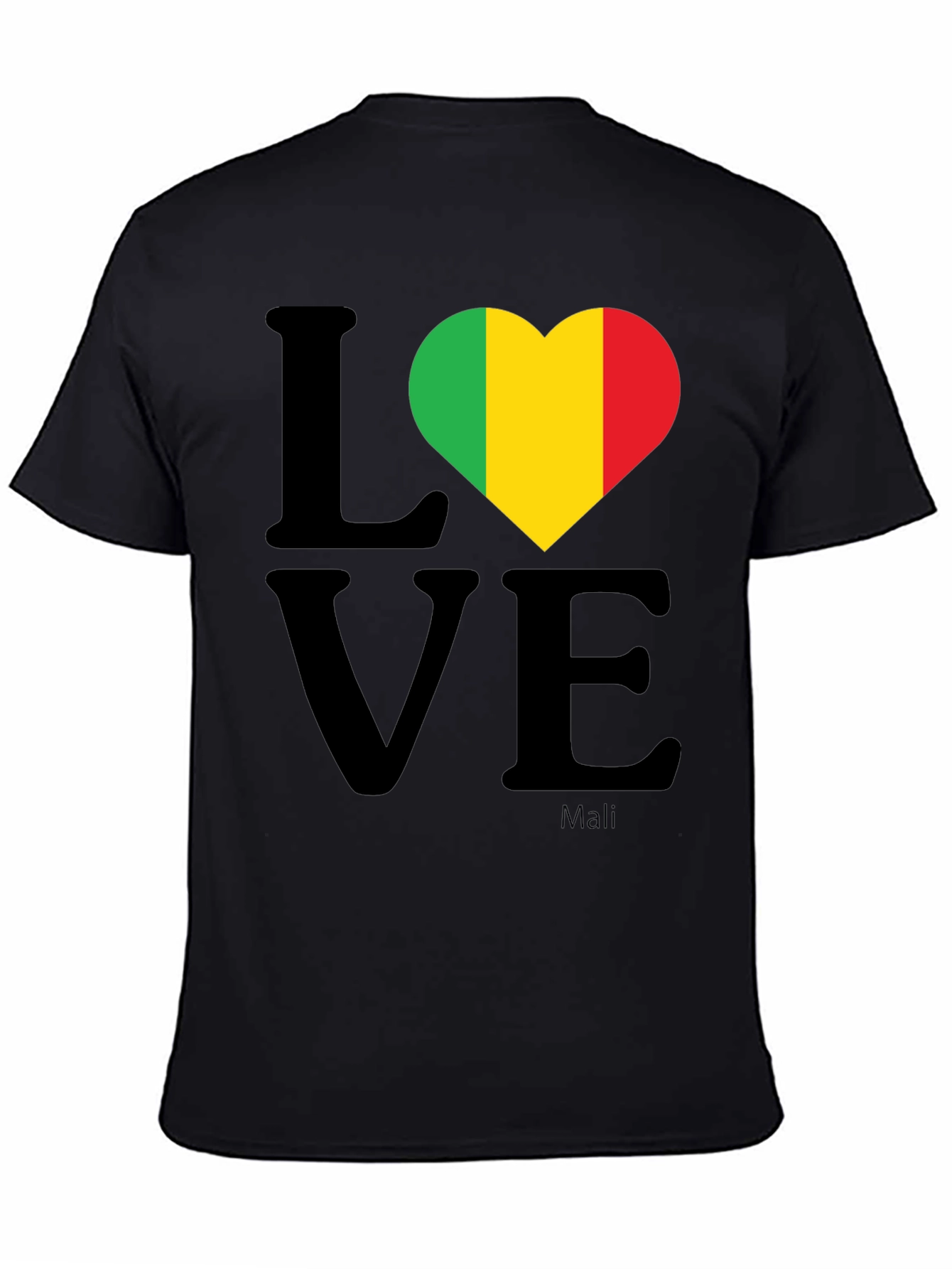 Mali Flag Love T-Shirt - Black - 4