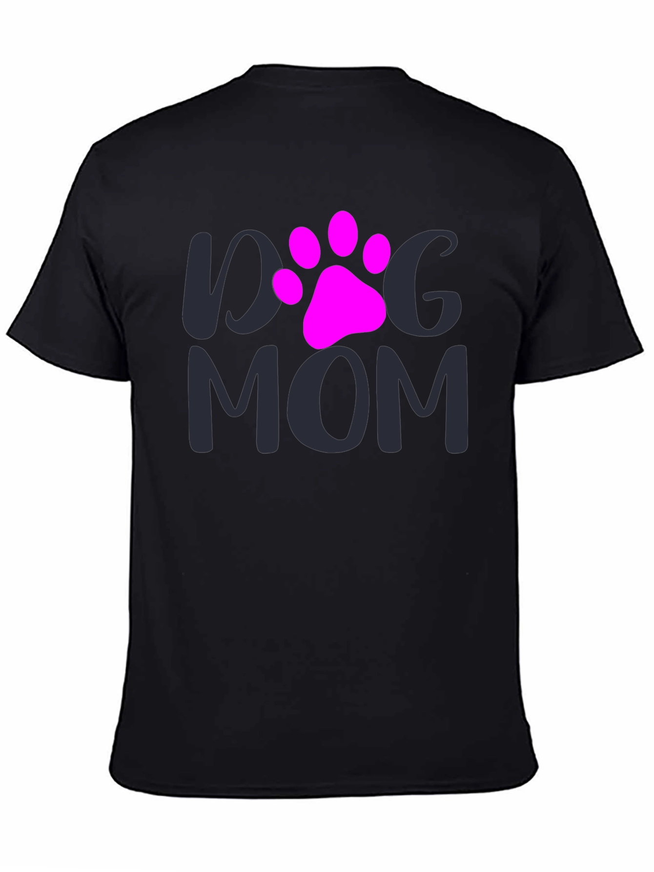 Black Dog Mom T-Shirt - Paw Print Graphic Tee view 4