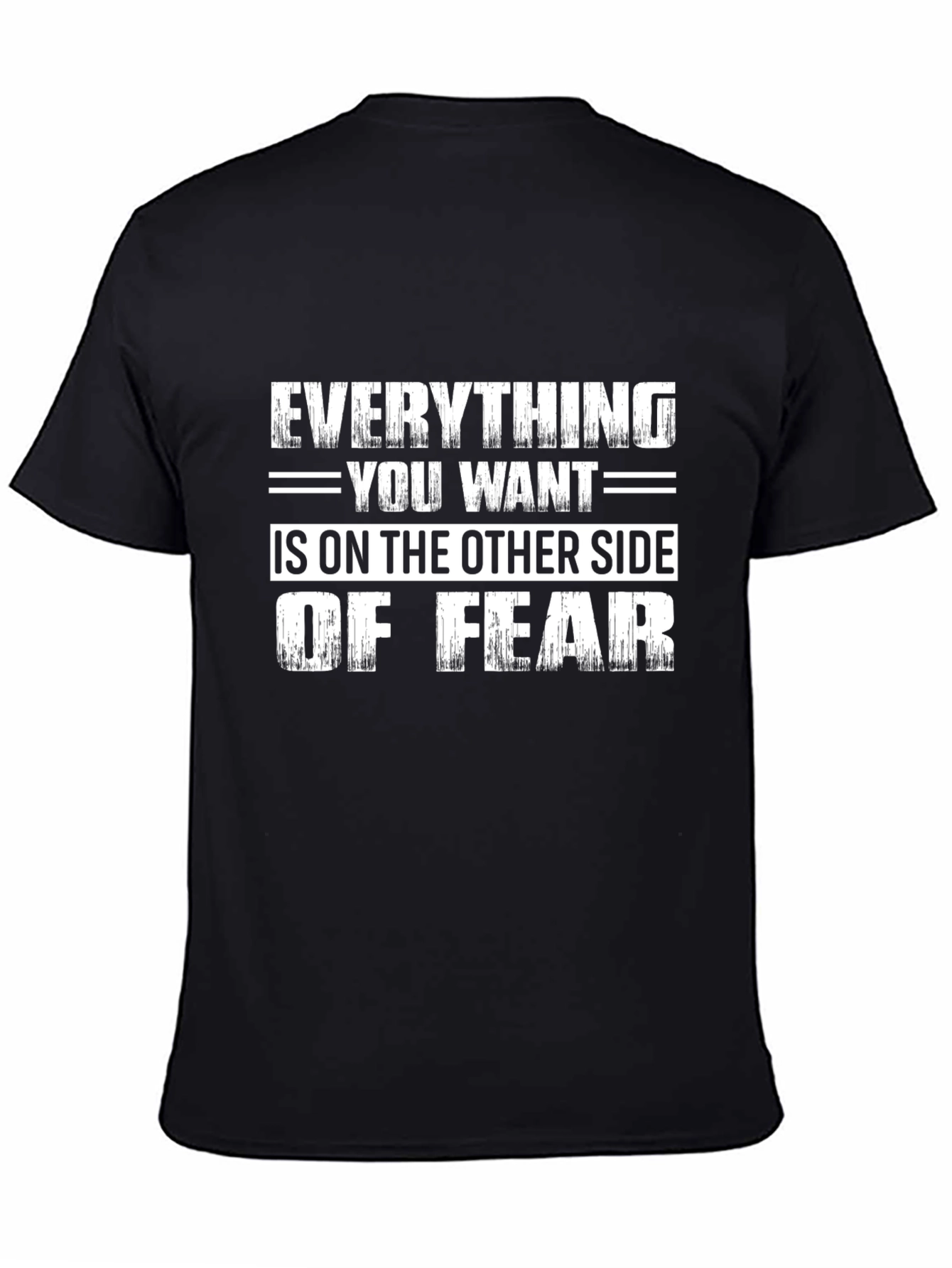 Black Motivational "Side of Fear" Graphic Tee view 4