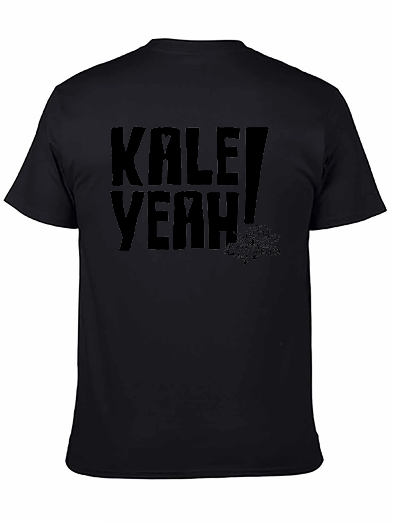 Kale Yeah! Graphic Print Black T-Shirt - 4