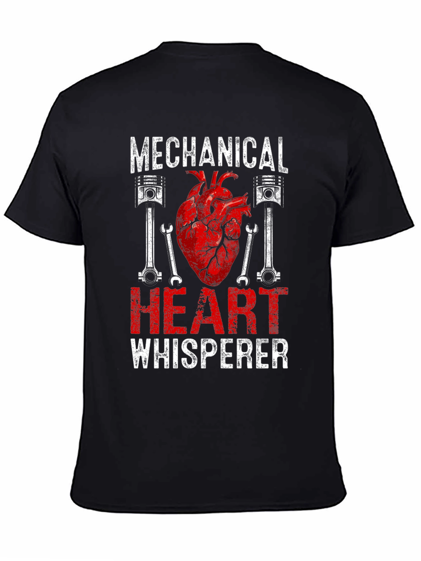 Black Mechanical Heart Whisperer Graphic T-Shirt view 4