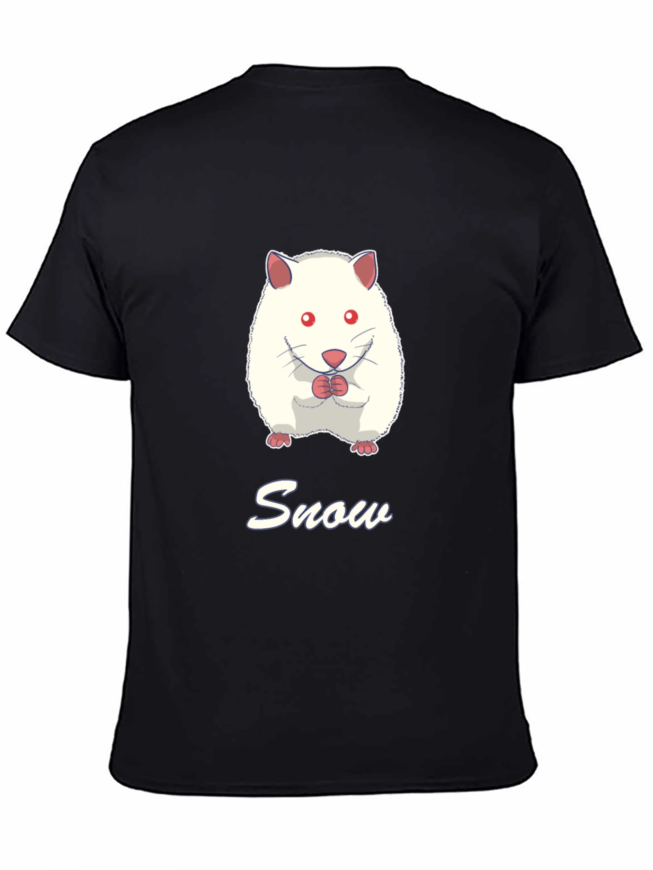 Black Snow Hamster Graphic Tee - Cute Pet T-Shirt view 4