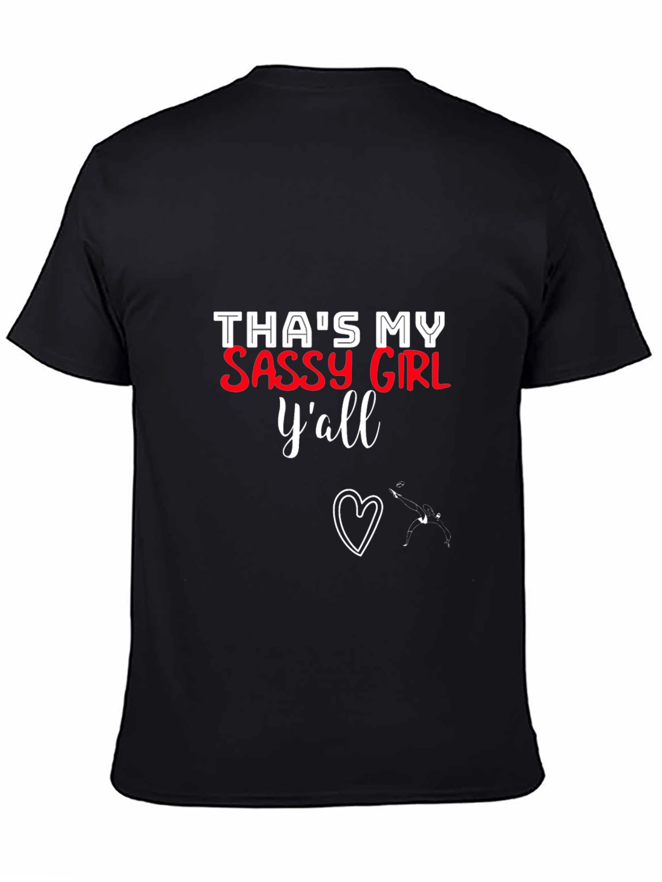 Black Sassy Girl Y'all T-Shirt Funny Graphic Tee view 4