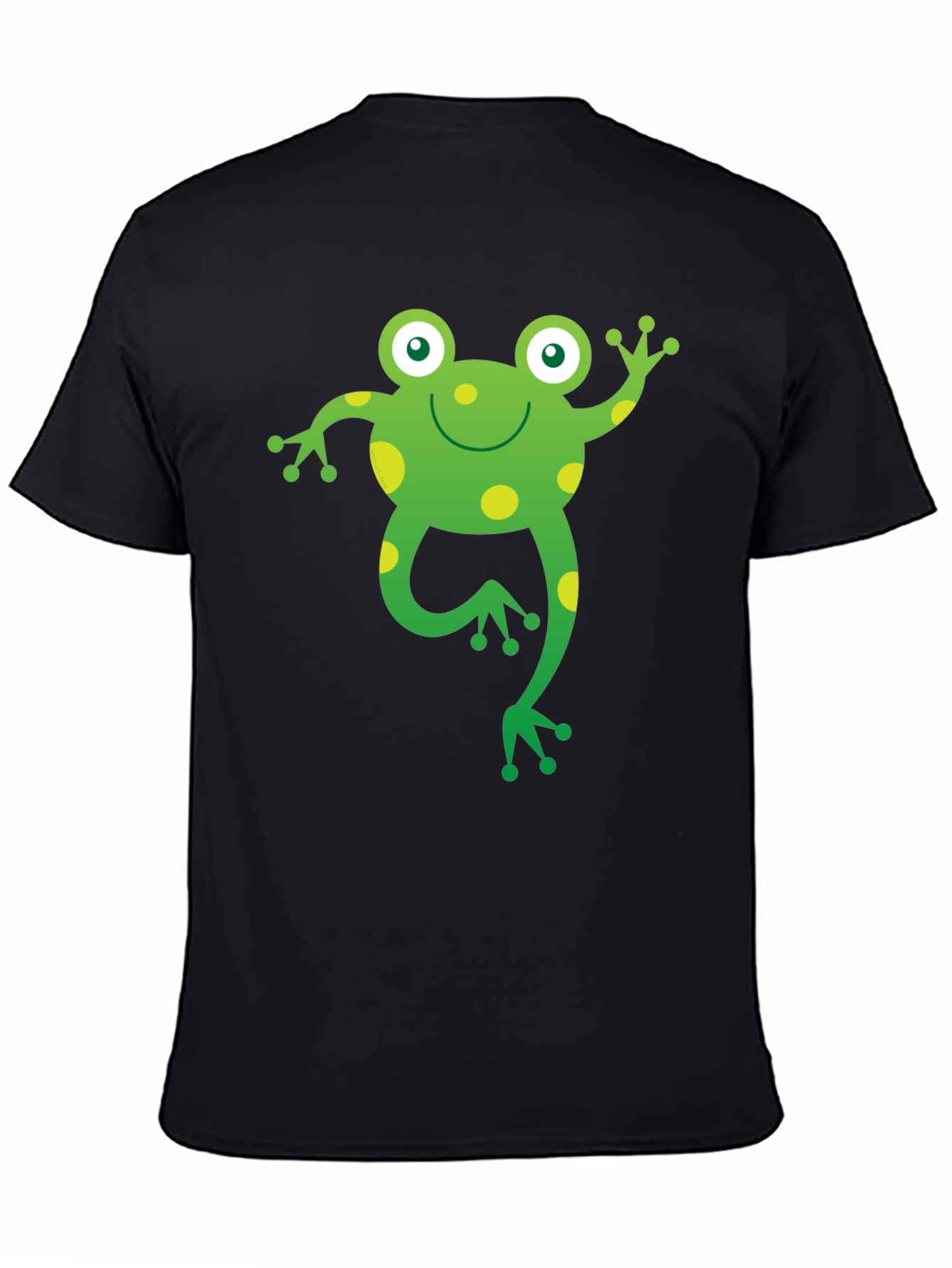 Black Fun Frog Graphic T-Shirt - Black Cotton Tee view 4