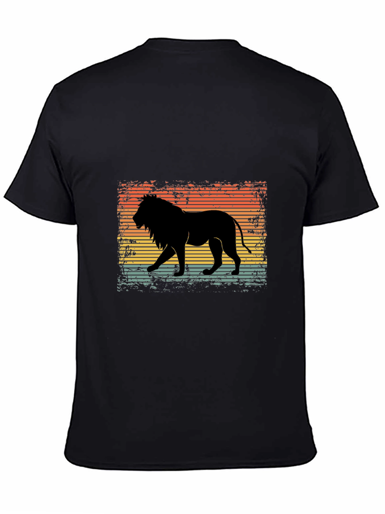 Black Retro Lion Graphic T-Shirt - Stylish Men's Tee view 4