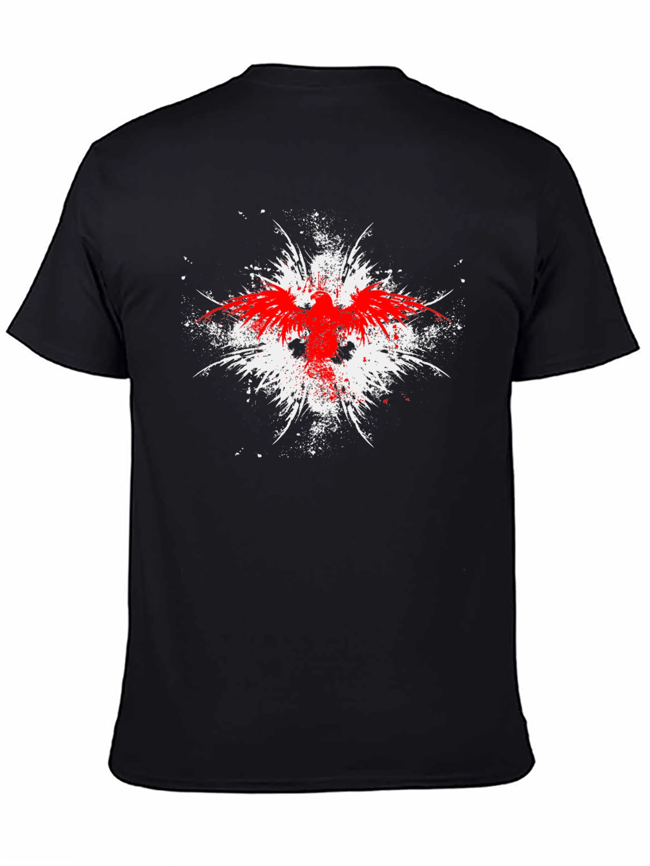 Black Red Eagle Graphic Black T-Shirt view 4