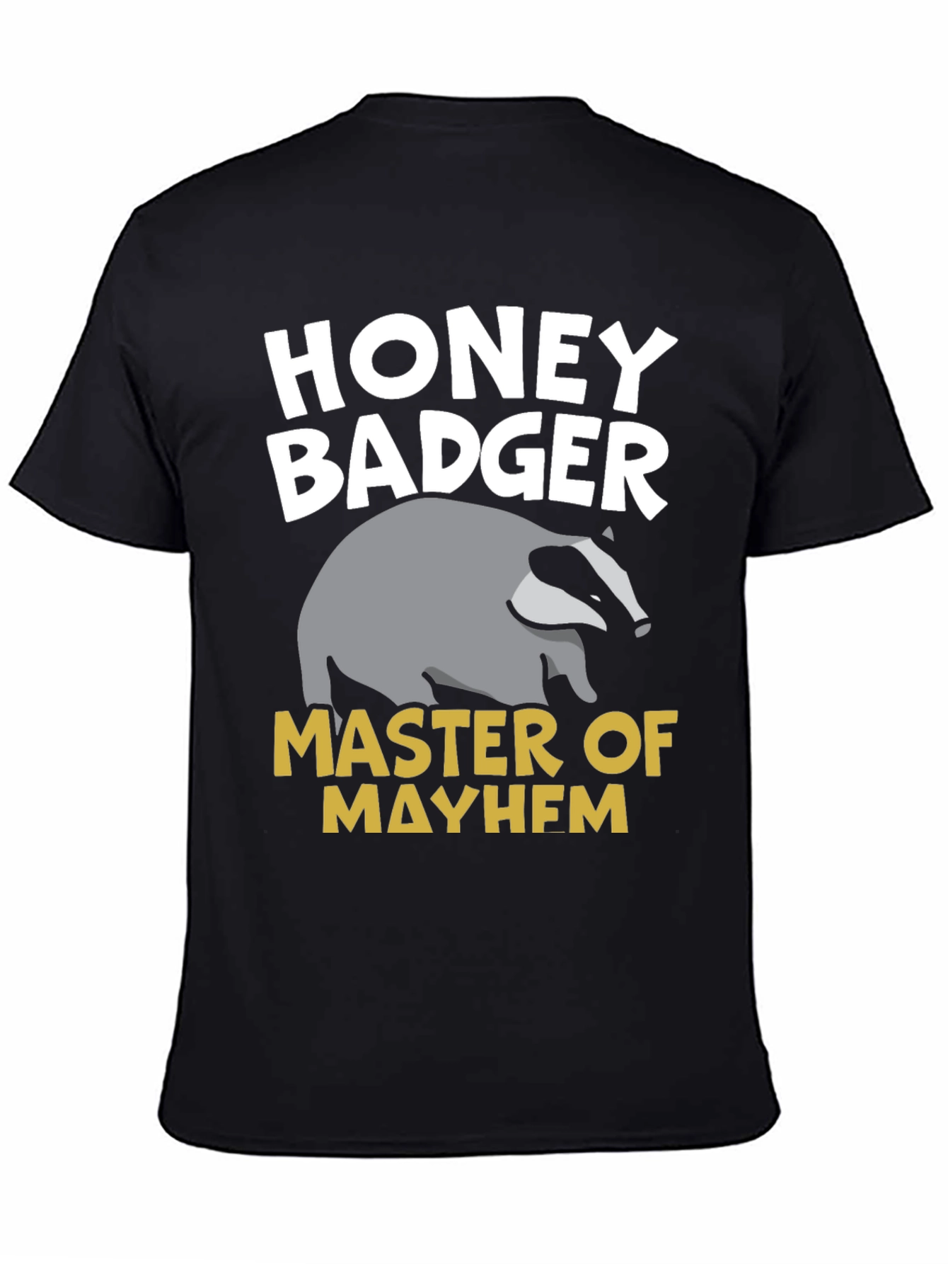 Black Honey Badger Master of Mayhem Graphic T-Shirt view 4