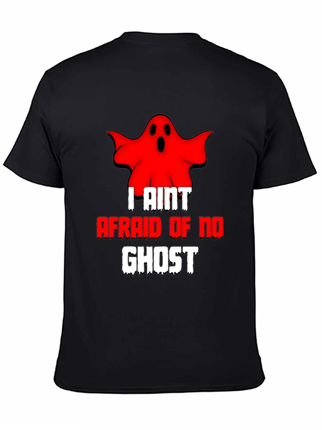 Black I Ain't Afraid of No Ghost T-Shirt - Black view 4