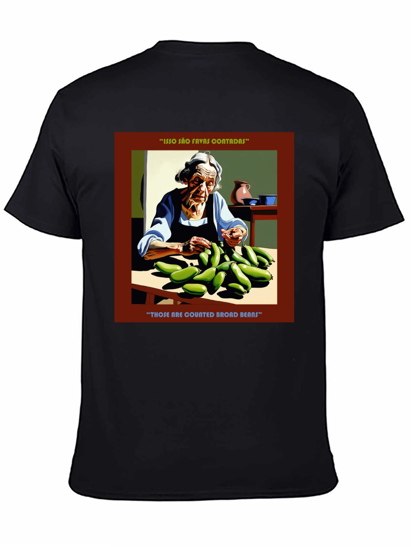 Black Broad Bean Graphic Tee - Quirky & Comfortable view 4