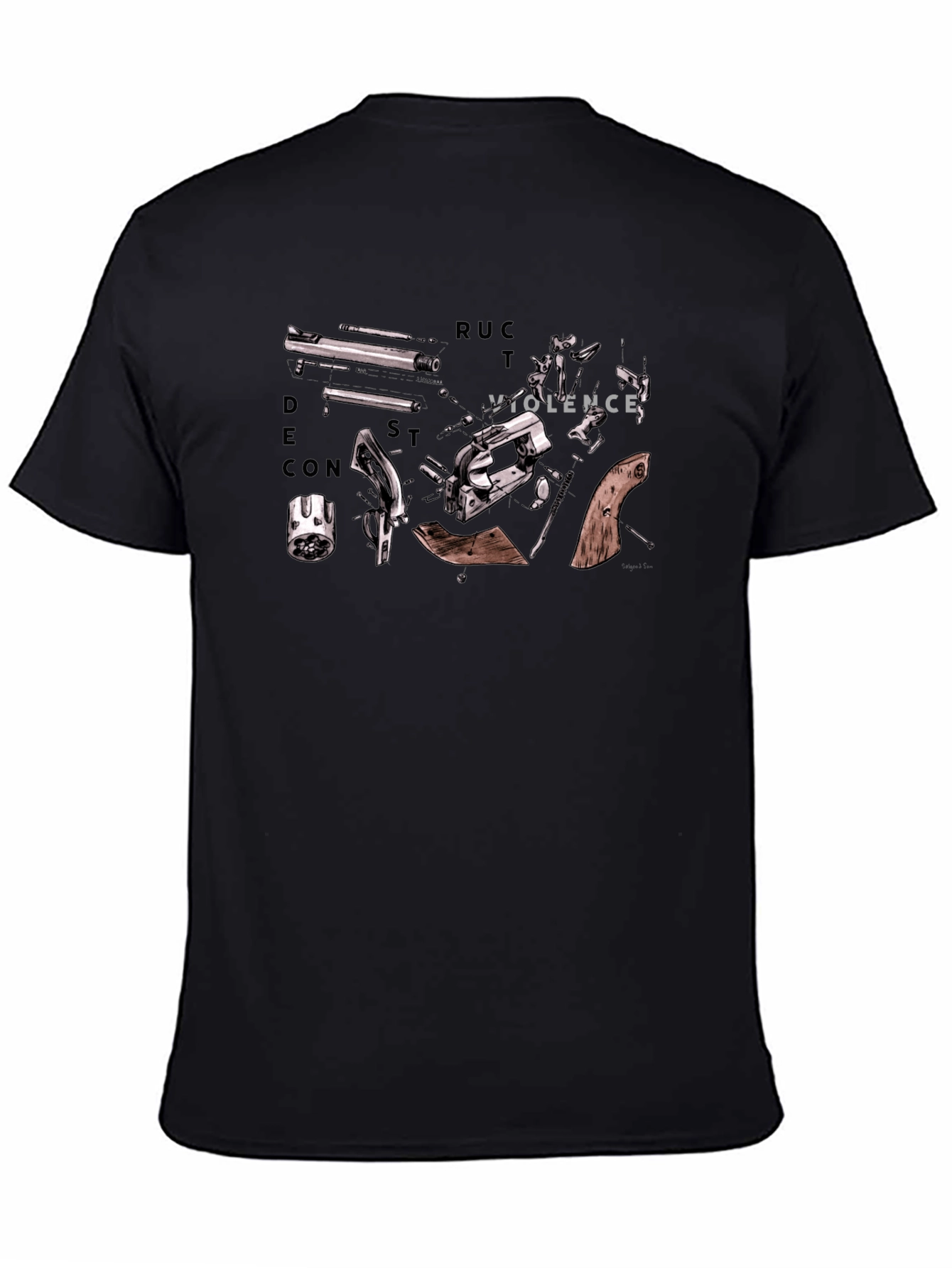 Black Deconstruct Violence Graphic T-Shirt view 4