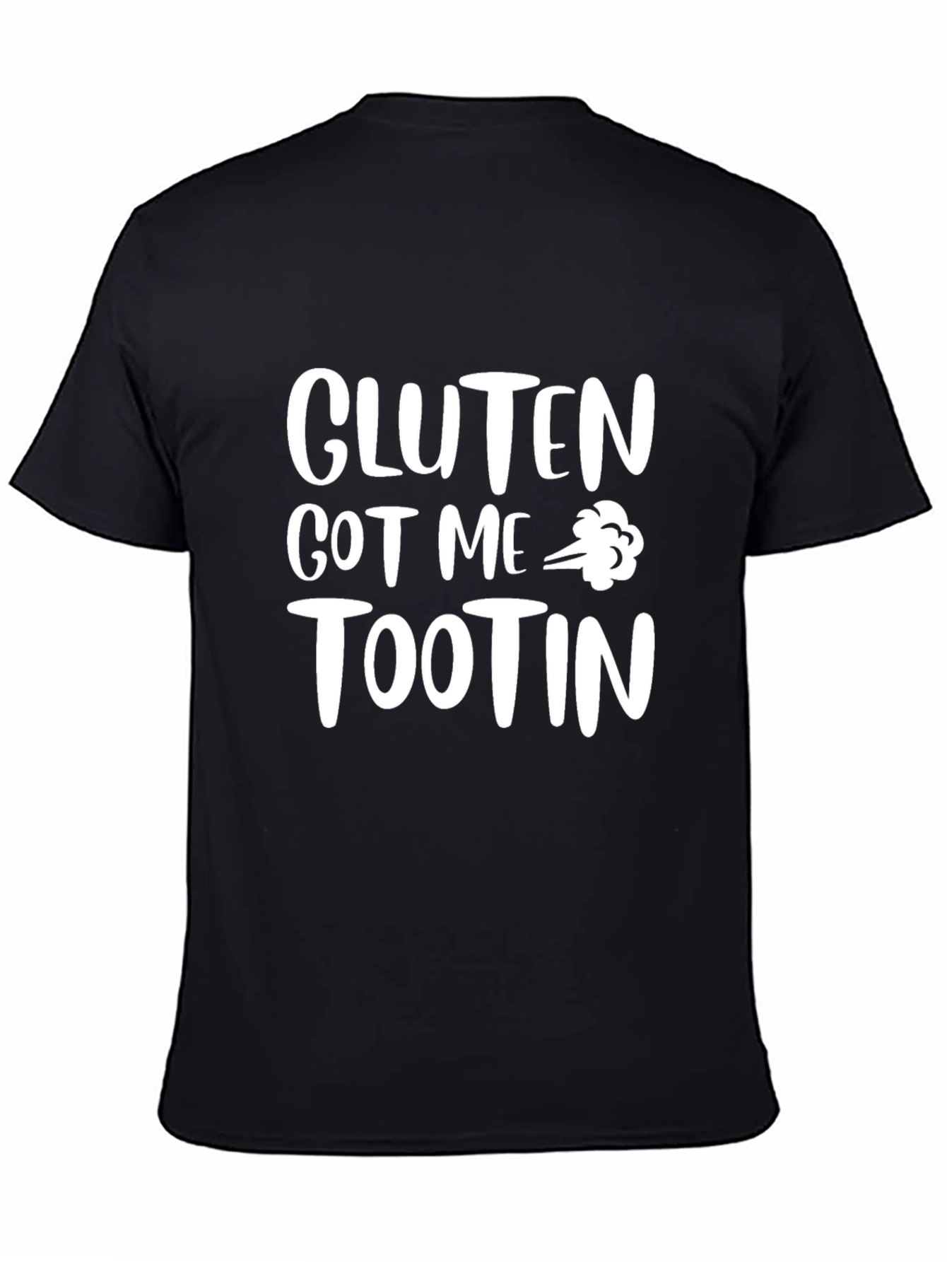 Black Gluten Got Me Tootin' Graphic Tee - Funny T-Shirt view 4