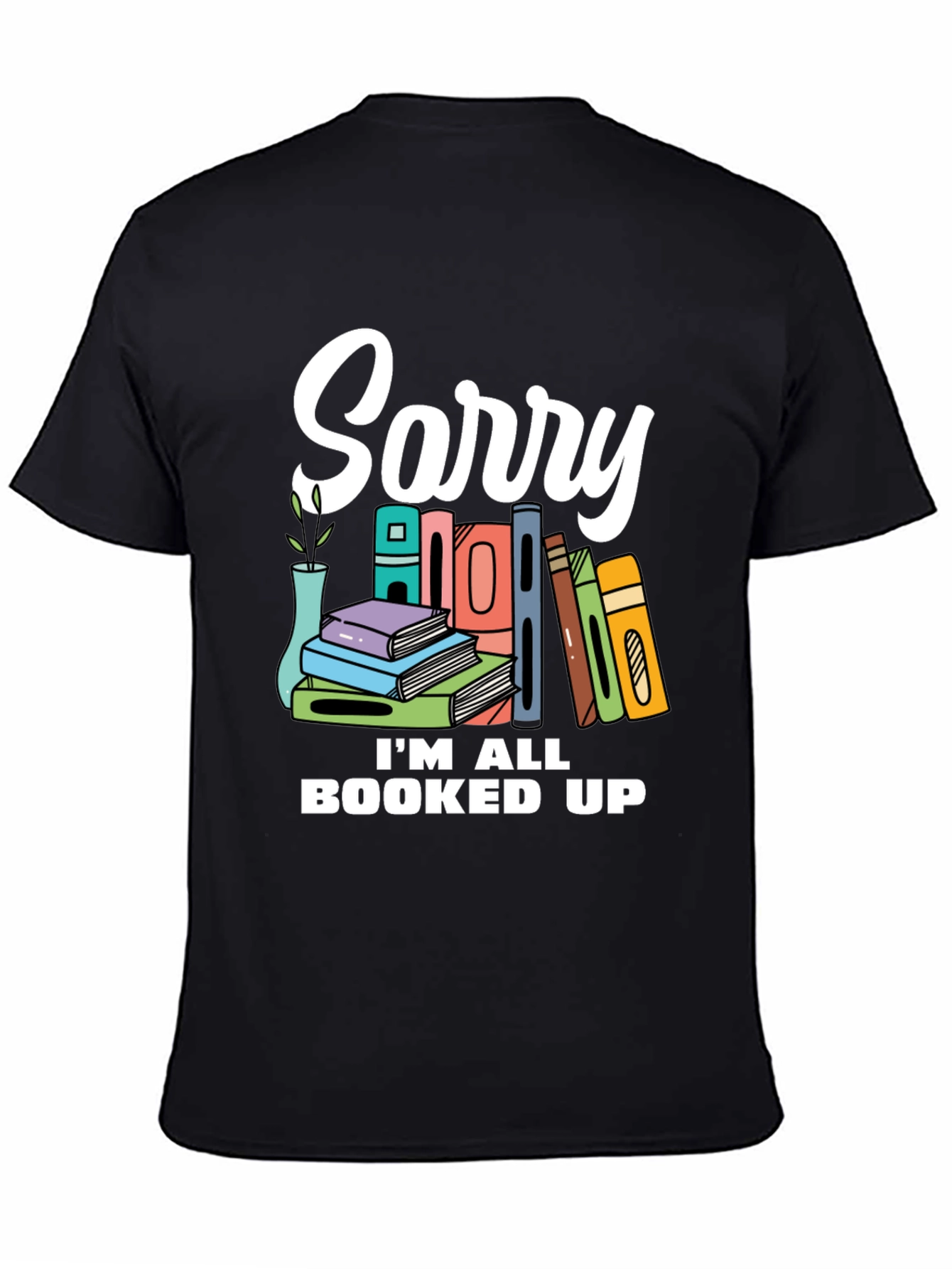 Black Booked Up T-Shirt - For Book Lovers! view 4
