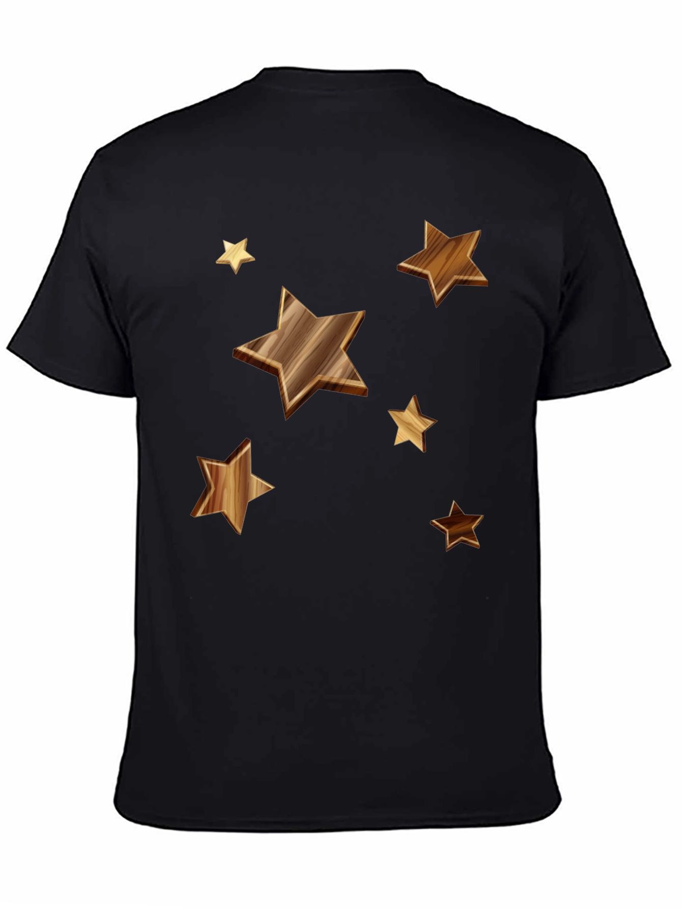 Black Starry Woodgrain Tee - Casual Cotton Comfort view 4