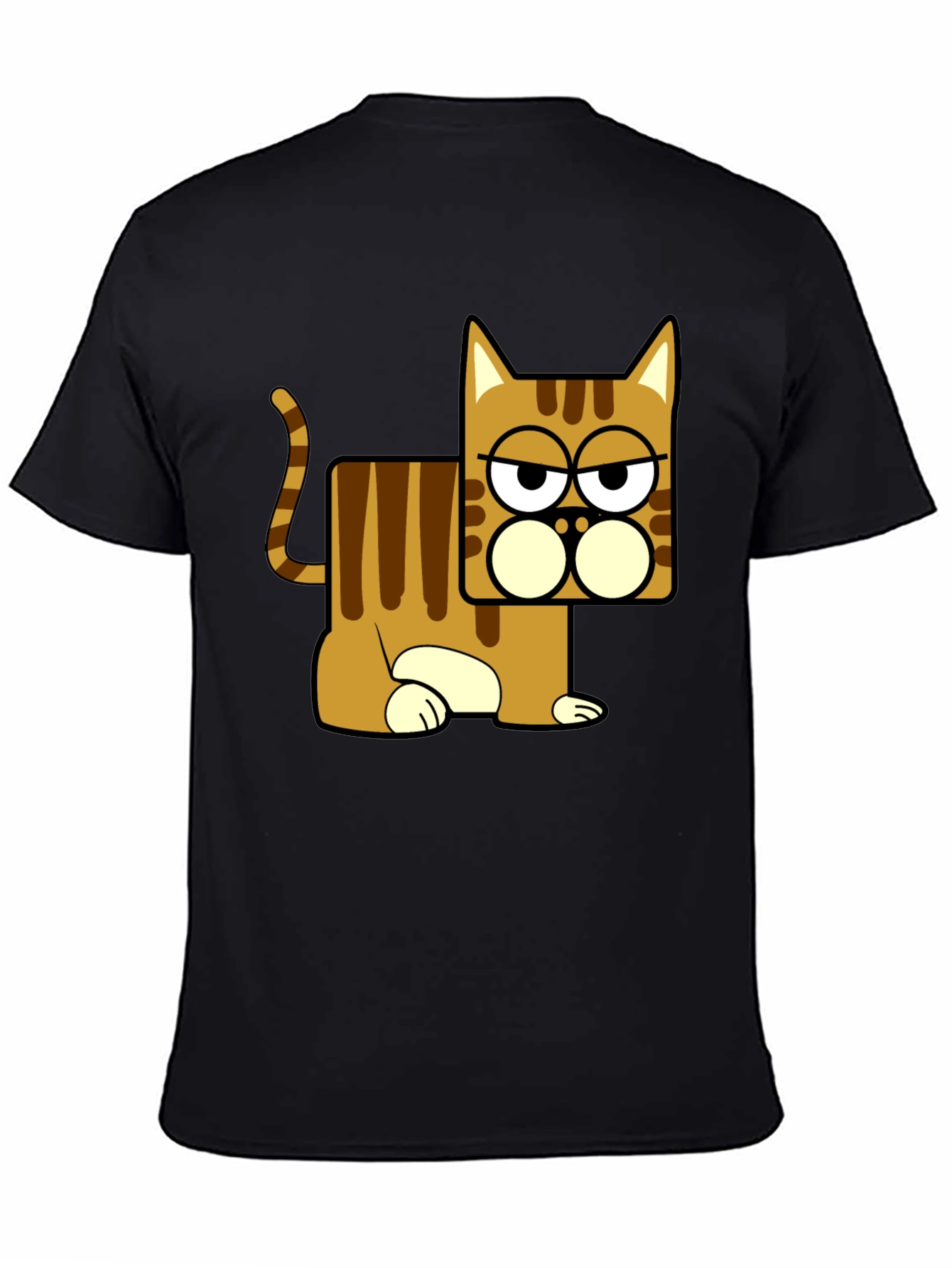 Black Funny Cat Graphic T-Shirt - Black view 4