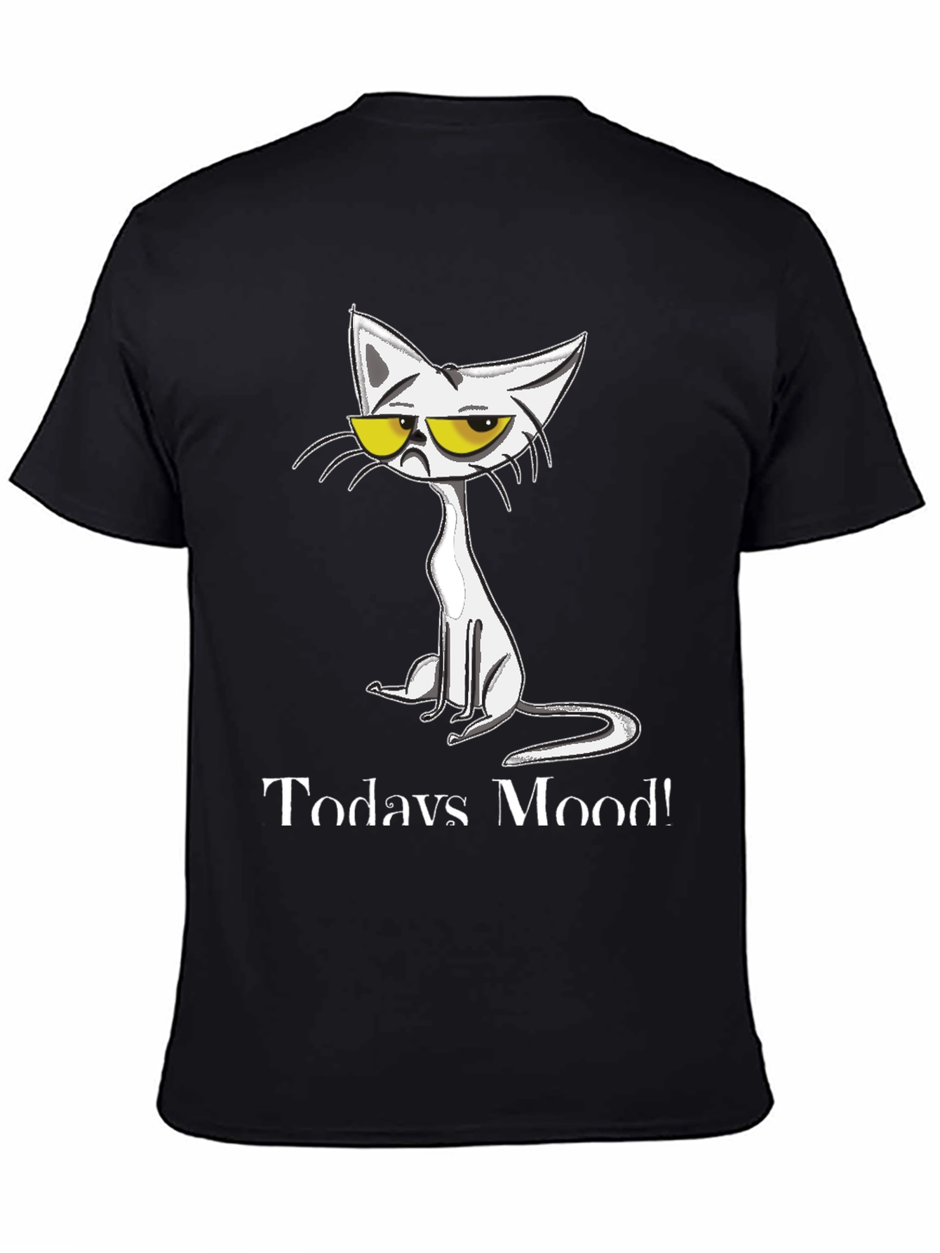 Black Grumpy Cat T-Shirt - Today's Mood Funny Tee view 4