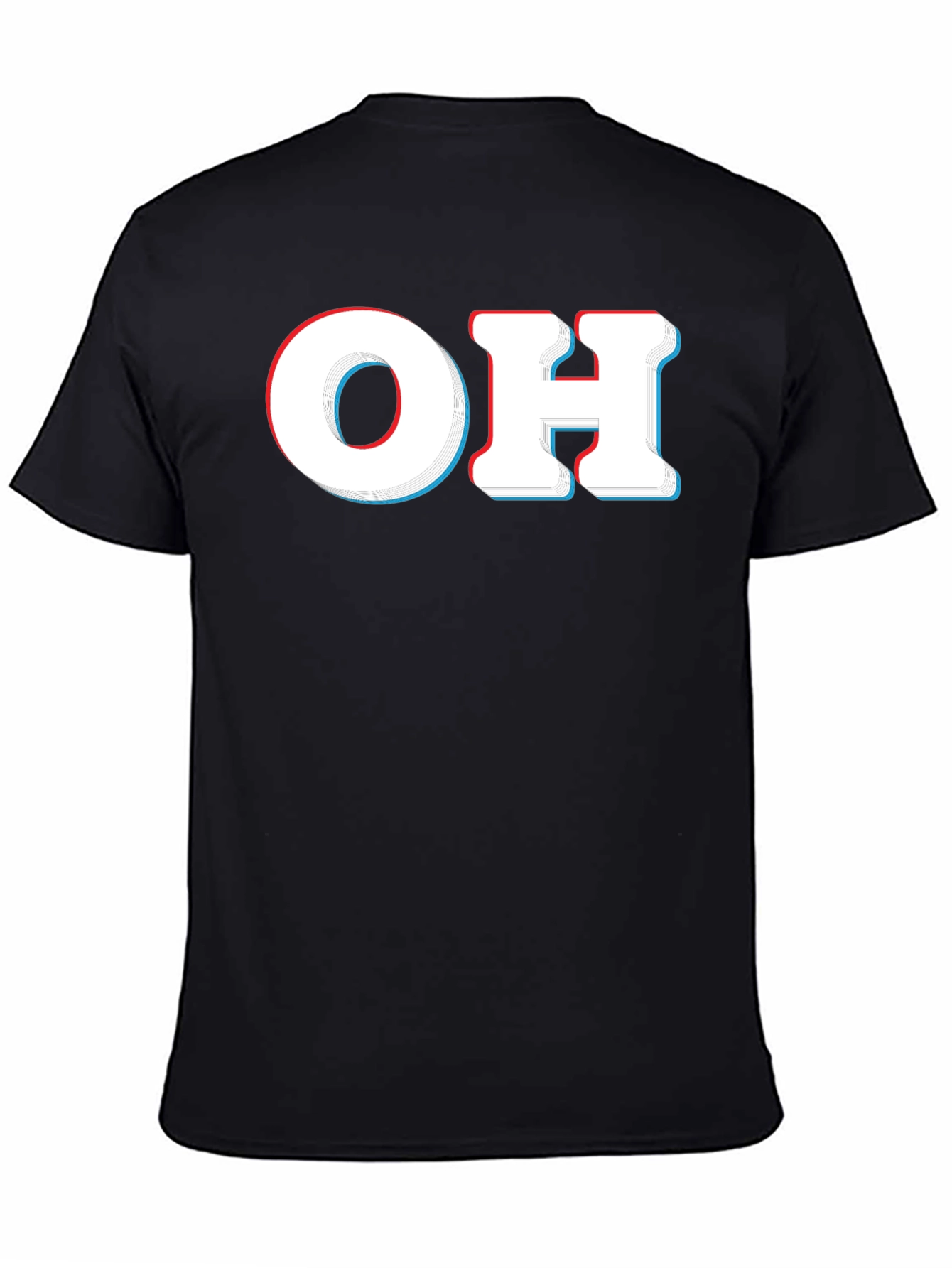 Black OH Graphic Tee - Bold Statement T-Shirt view 4