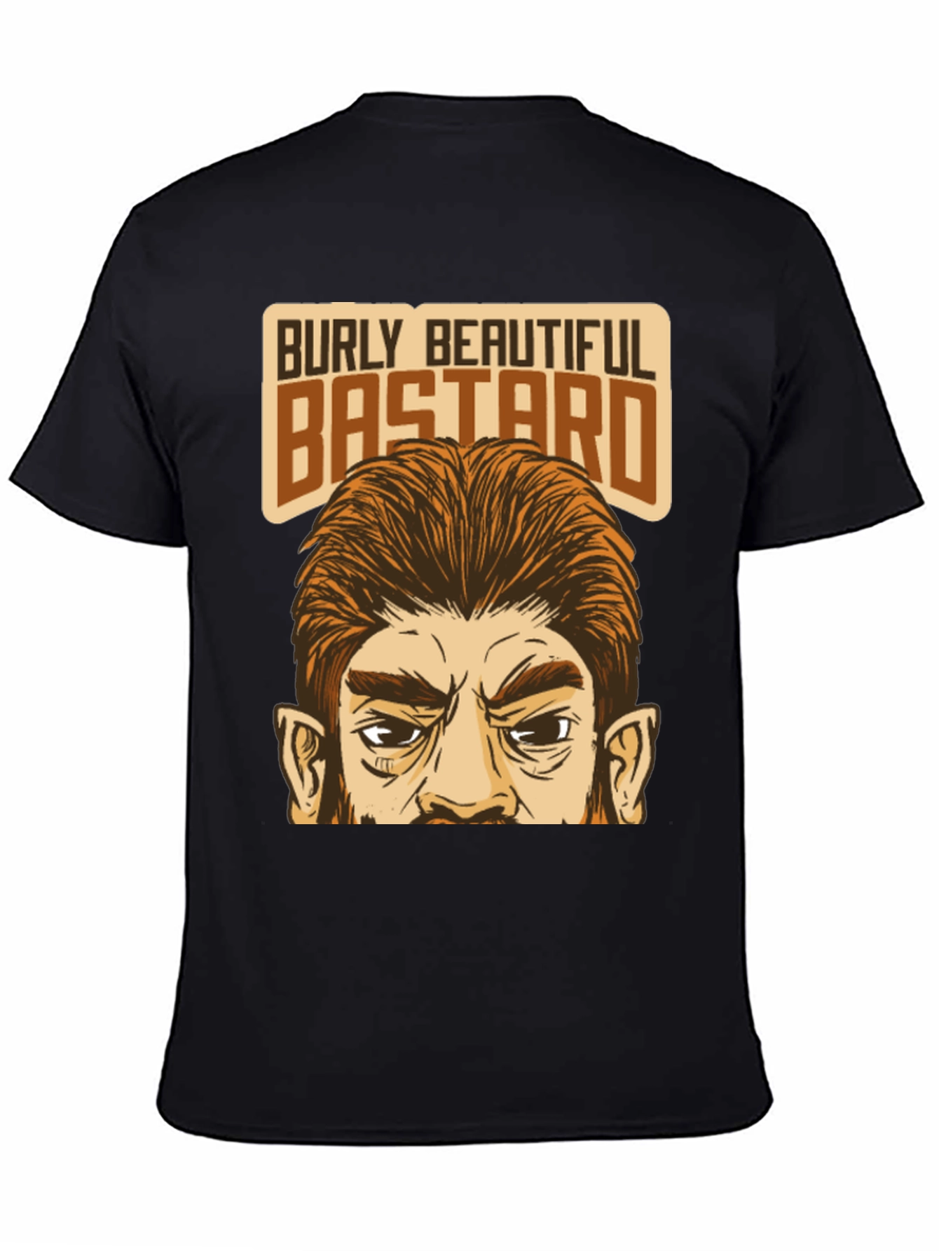 Black Burly Beautiful Bastard Graphic T-Shirt view 4