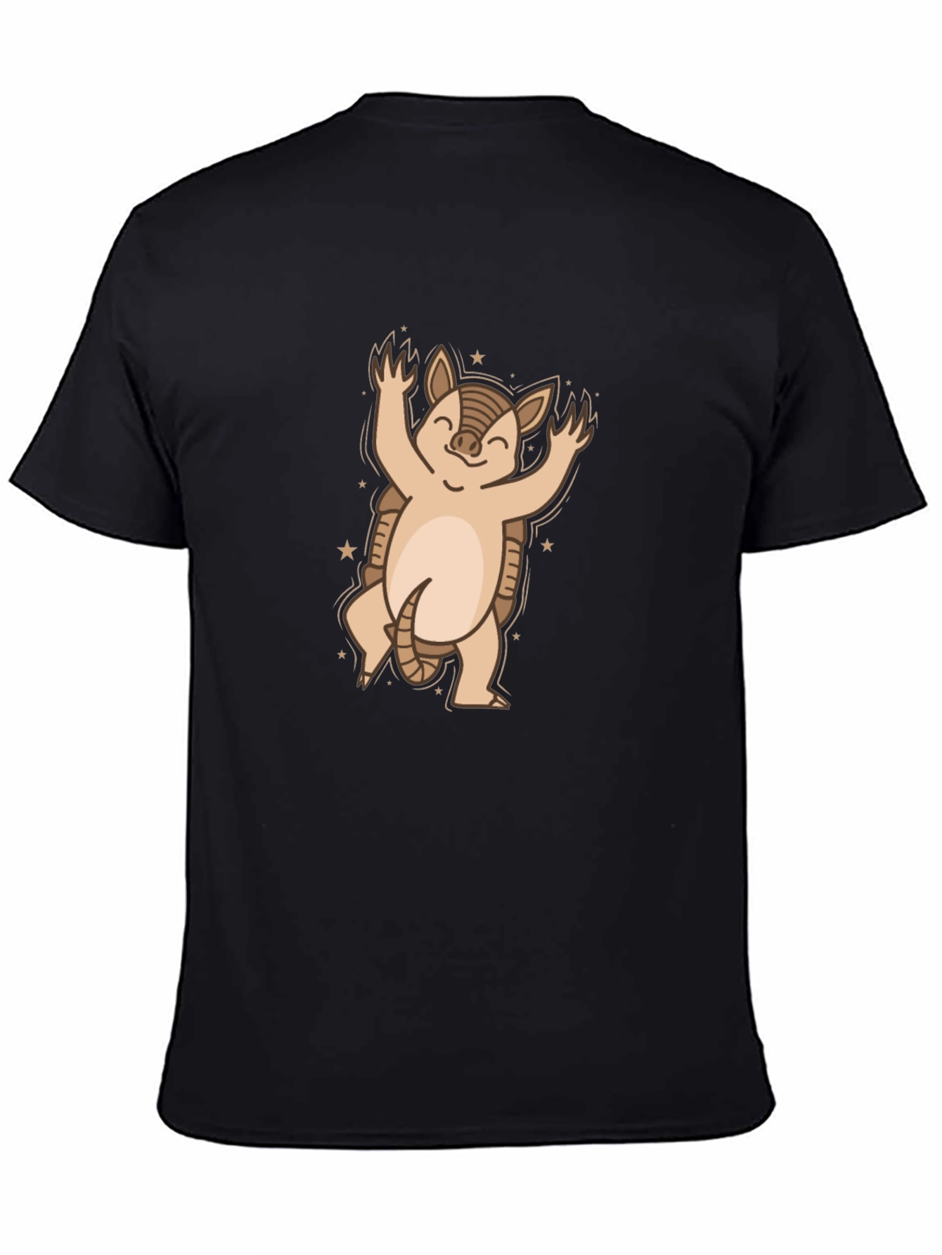 Black Armadillo Graphic Tee - Cute Cartoon Animal Shirt view 4