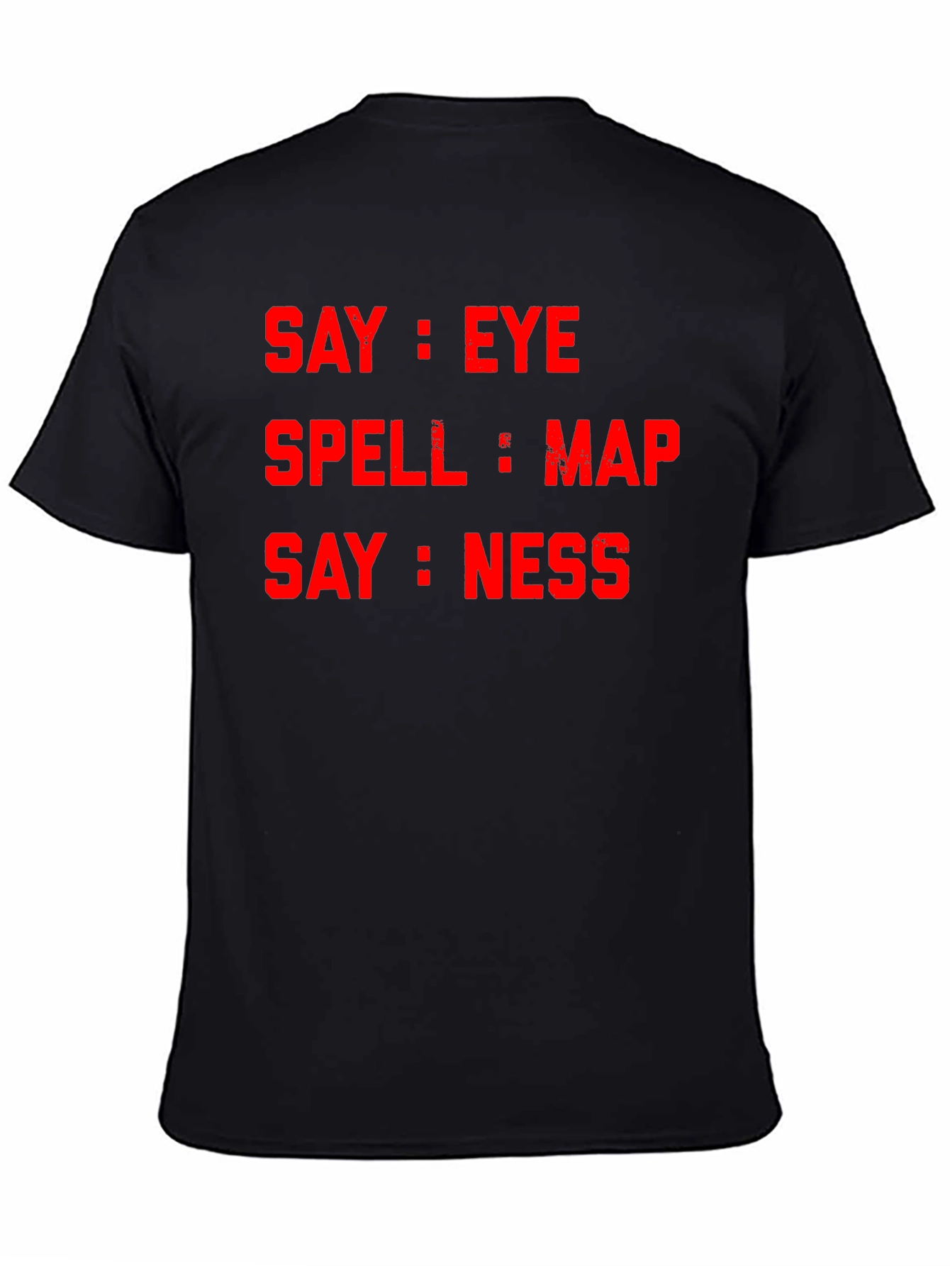 Black Say Eye Spell Map Say Ness T-Shirt view 4