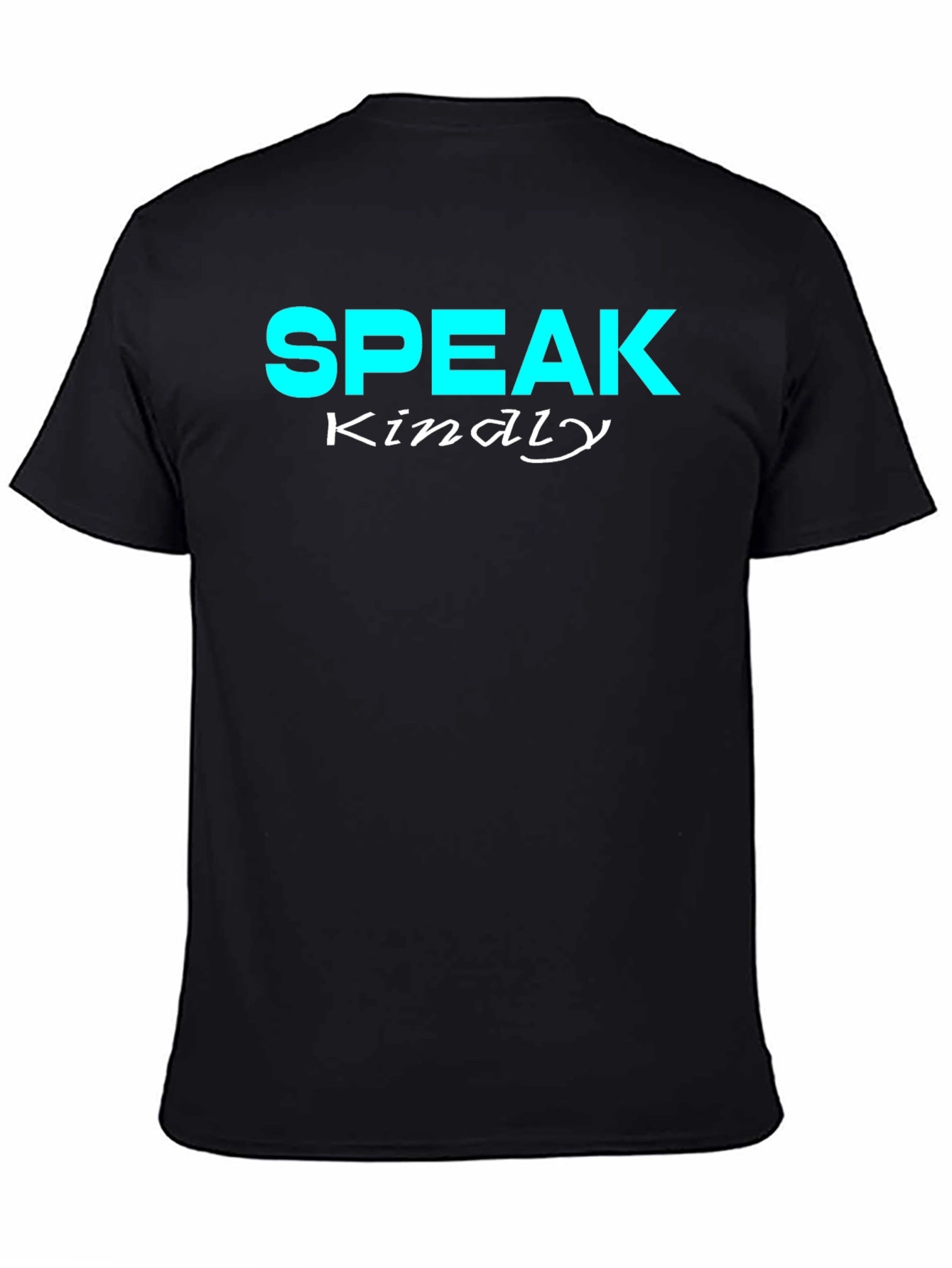 Black Speak Kindly Graphic Tee - Black Cotton T-Shirt view 4